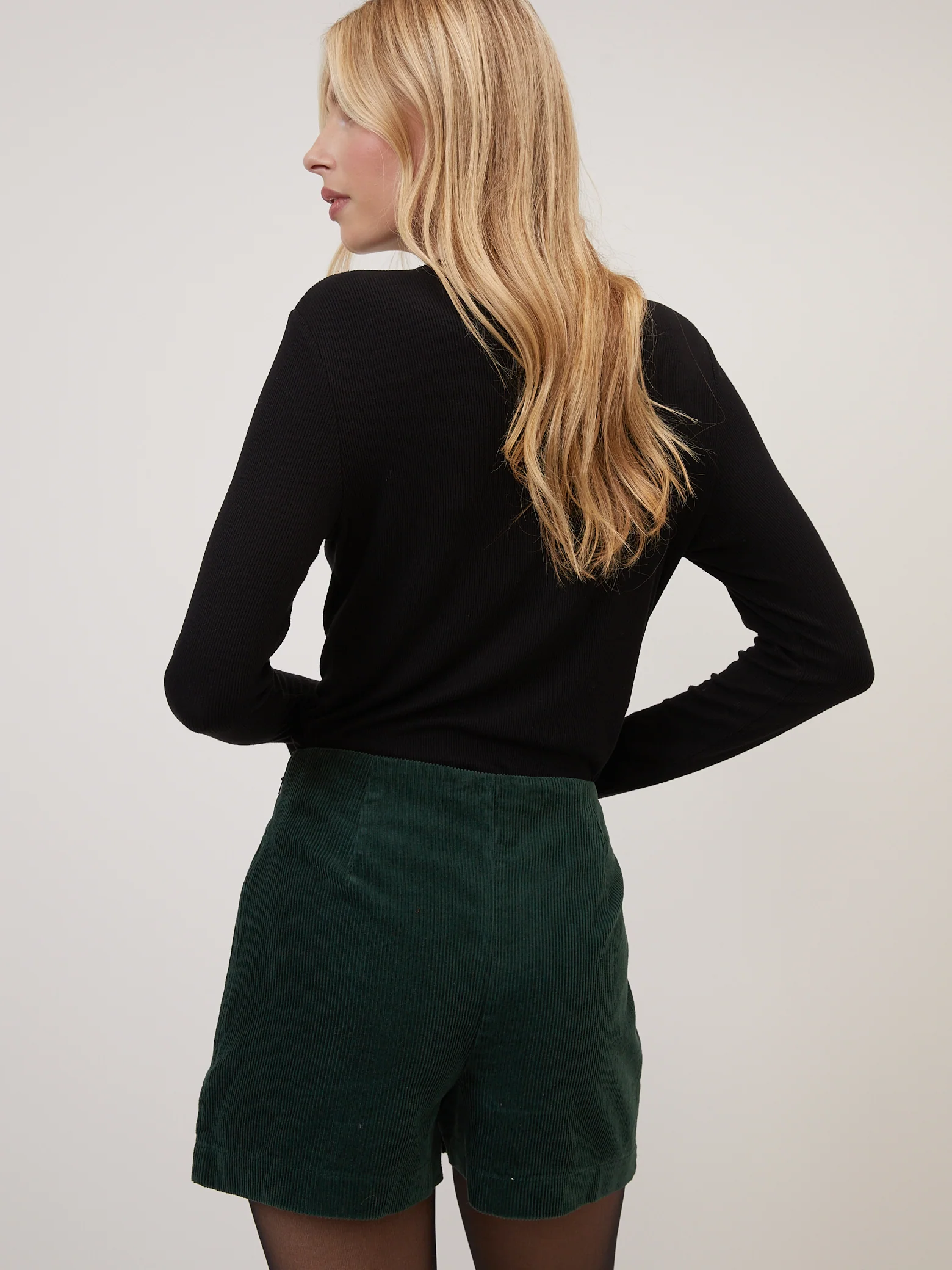 Forest Green Cord Wrap Skort - Image 5