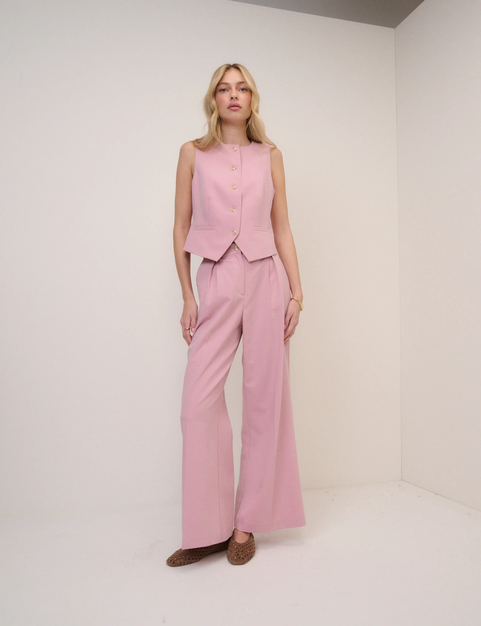 Pink Gigi Twill Waistcoat - Image 3
