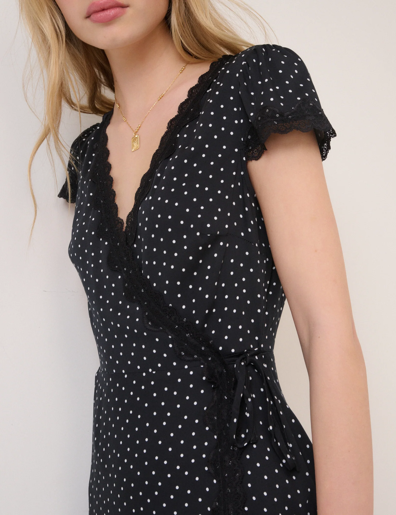 Black Polka Dot Ginny Mini Dress - Image 4