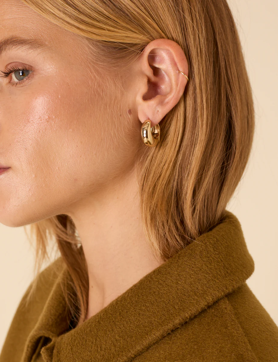 Gold Plated Chunky Hoops - Image 2