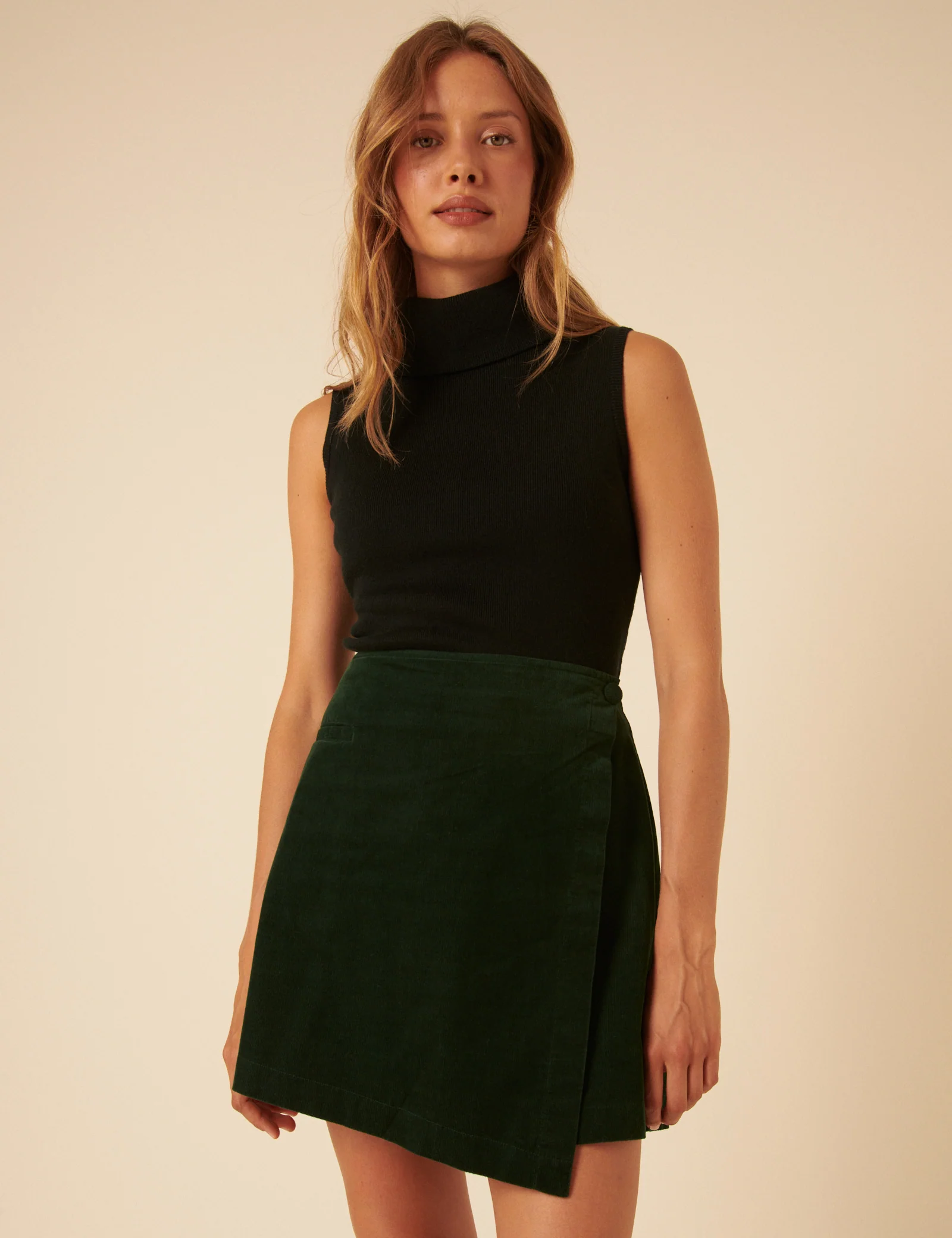 Green Cord Mini Skirt - Image 3