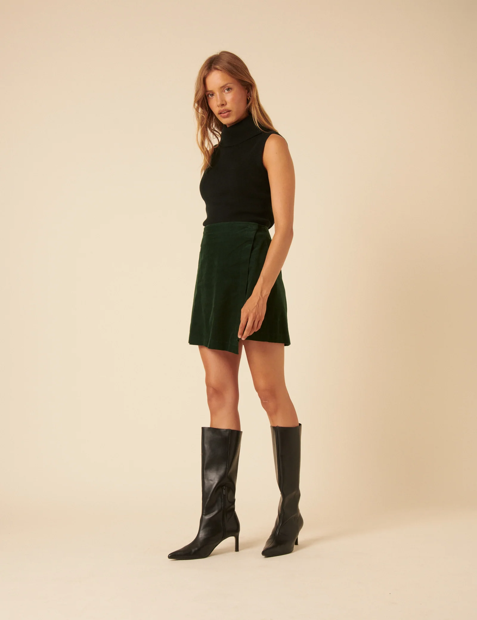Green Cord Mini Skirt - Image 4