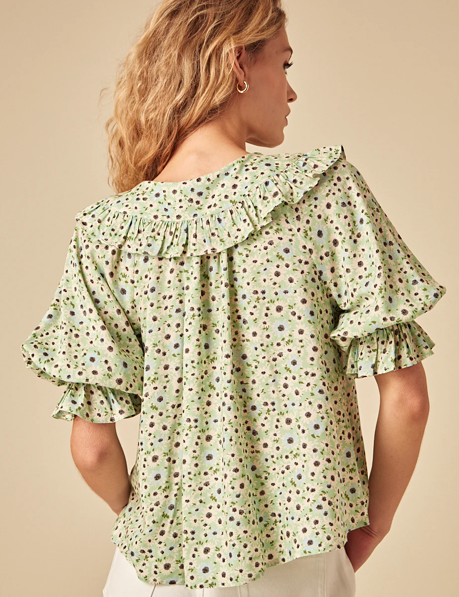 Elizabeth Scarlett Green Ditsy Aliyah Top - Image 4