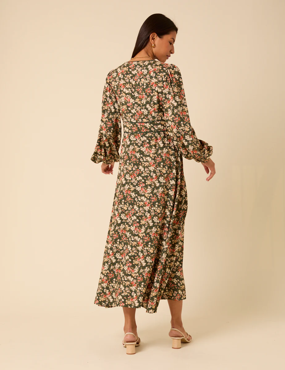 Green Ditsy Floral Remy Midi Dress - Image 5