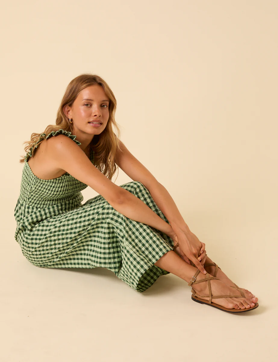 Green Gingham Maya Jumpsuit - Image 5