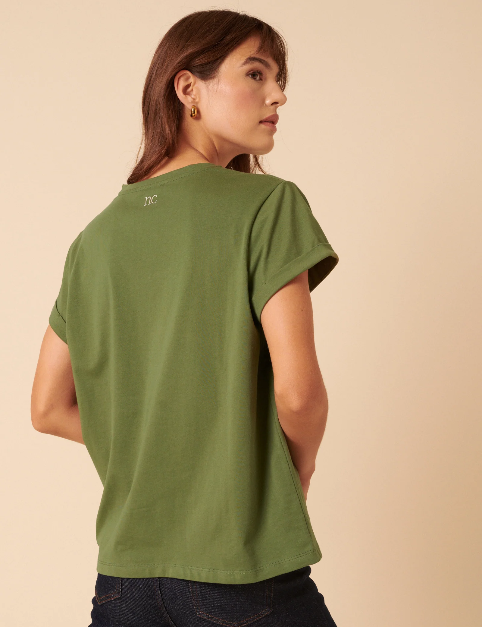 Green Heart Embroidered T-Shirt - Image 5