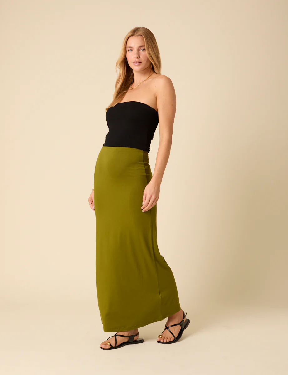 Green Jersey Maxi Skirt - Image 4
