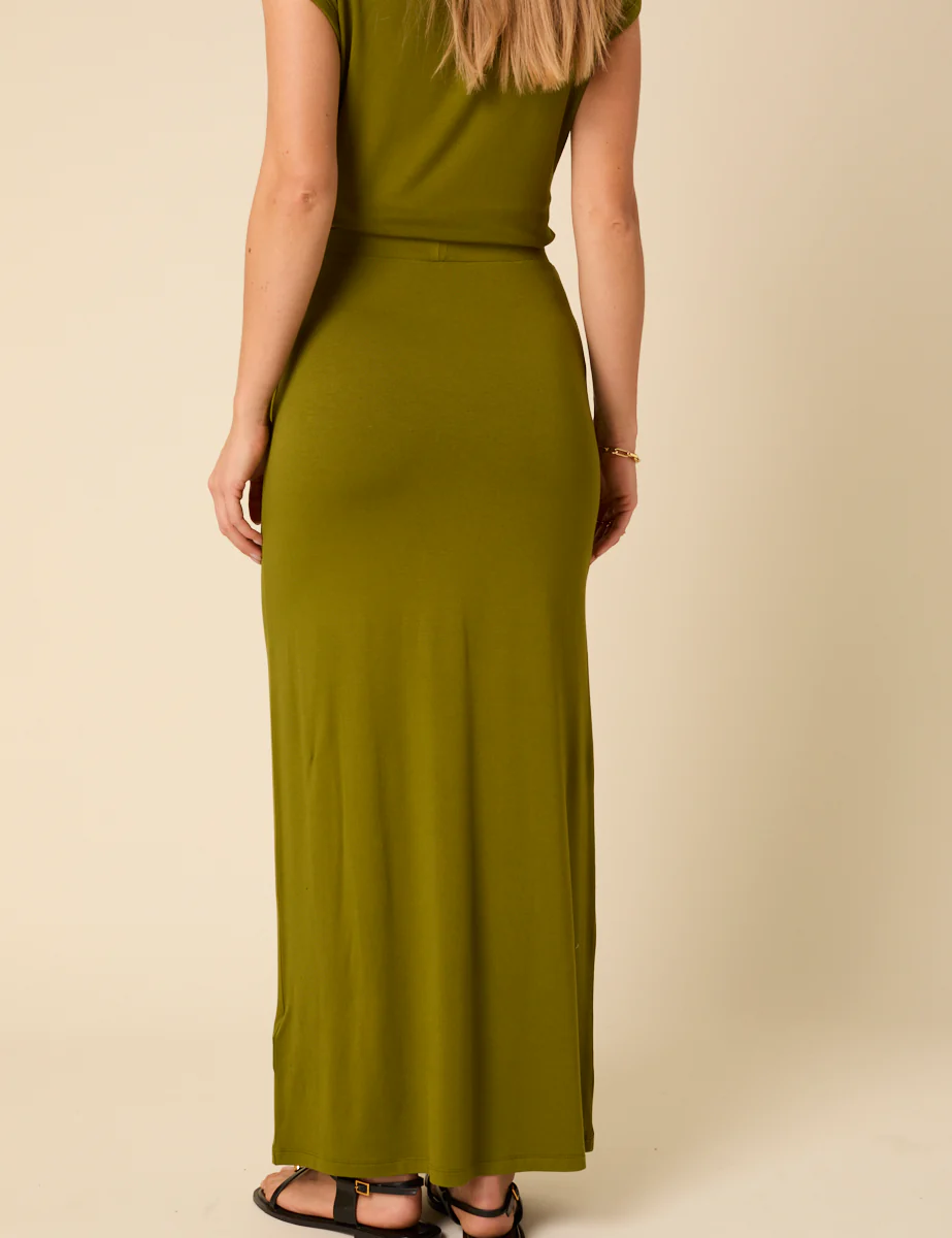 Green Jersey Maxi Skirt - Image 5