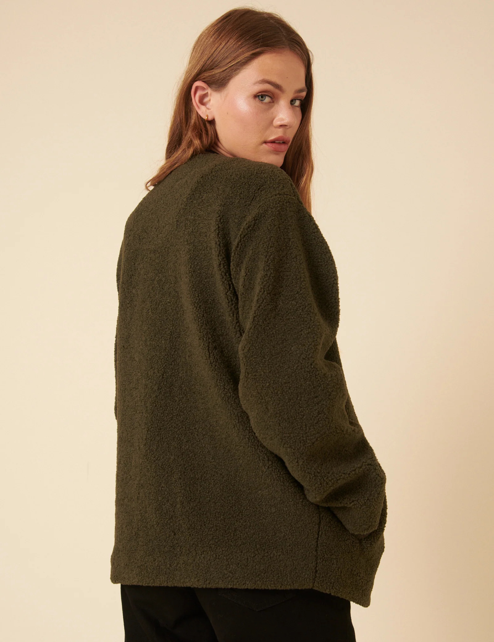Green Long Sleeve Borg Jacket - Image 5