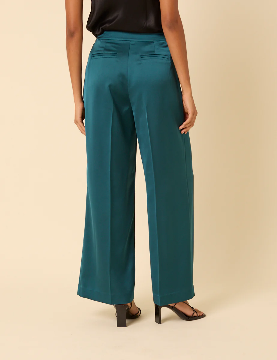 Turquoise Satin Tailored Trousers - Image 6