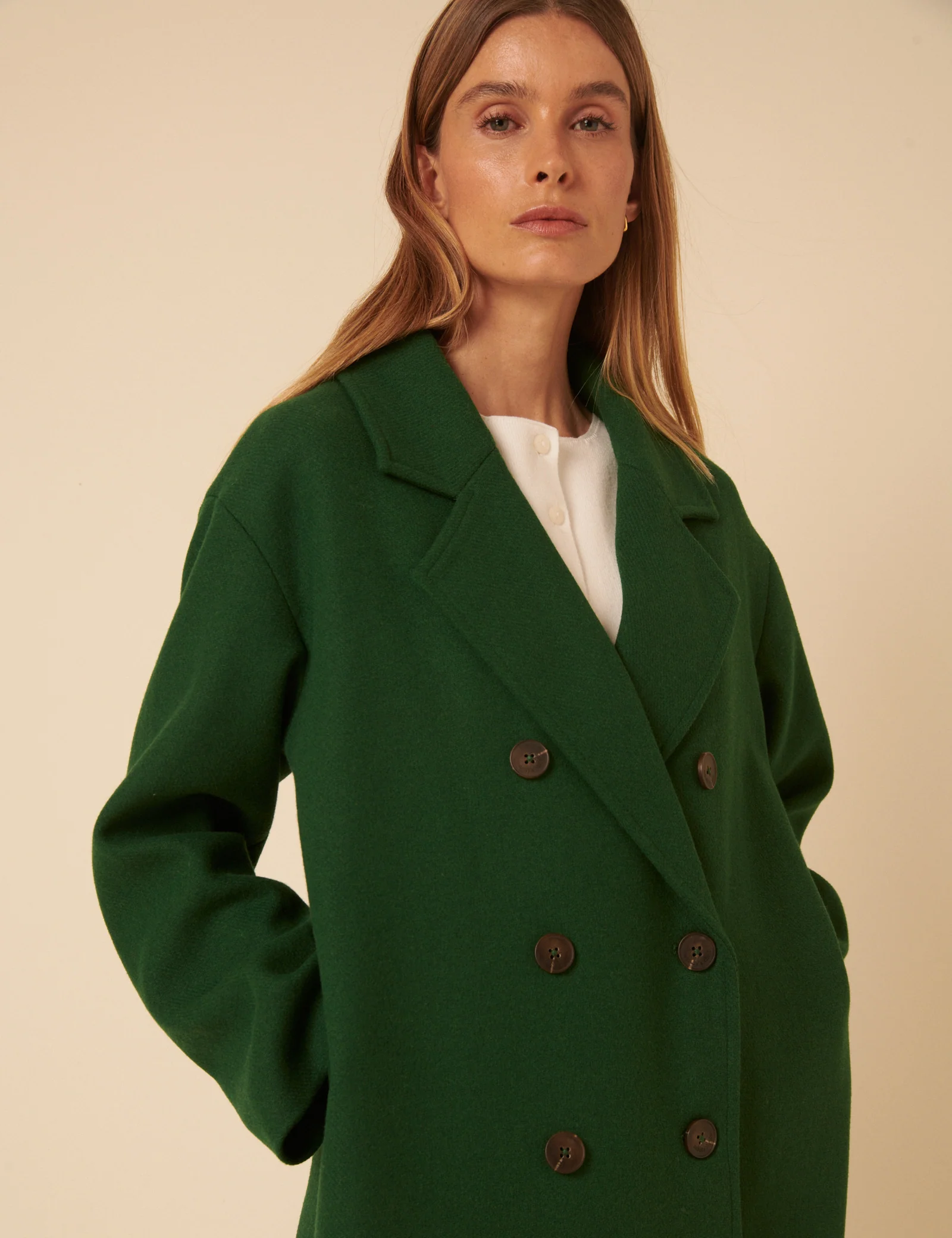 Green Double Breasted Coat - Image 2