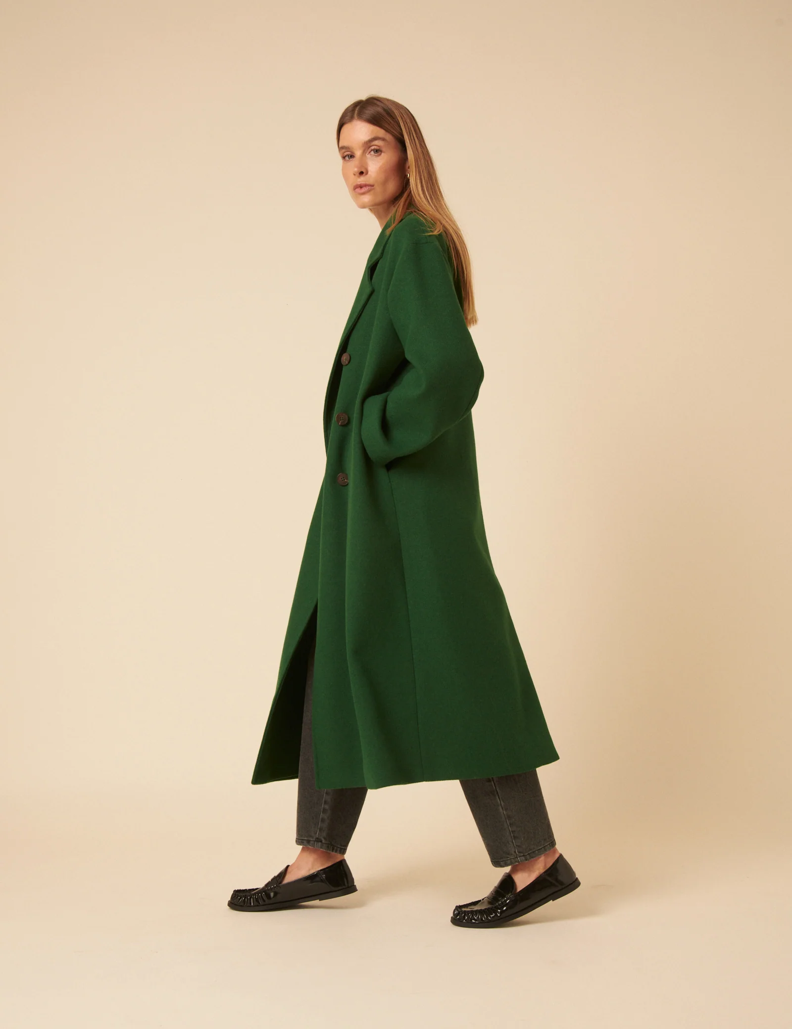 Green Double Breasted Coat - Image 3
