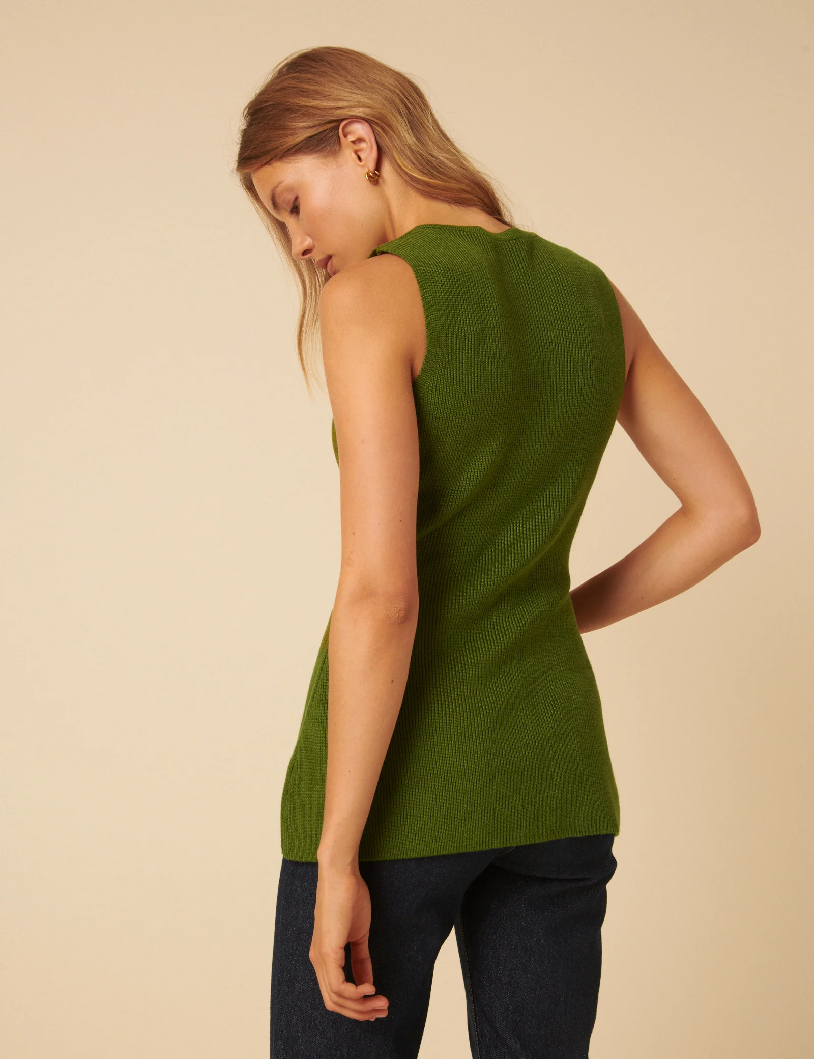 Green Longline Knitted Waistcoat - Image 5