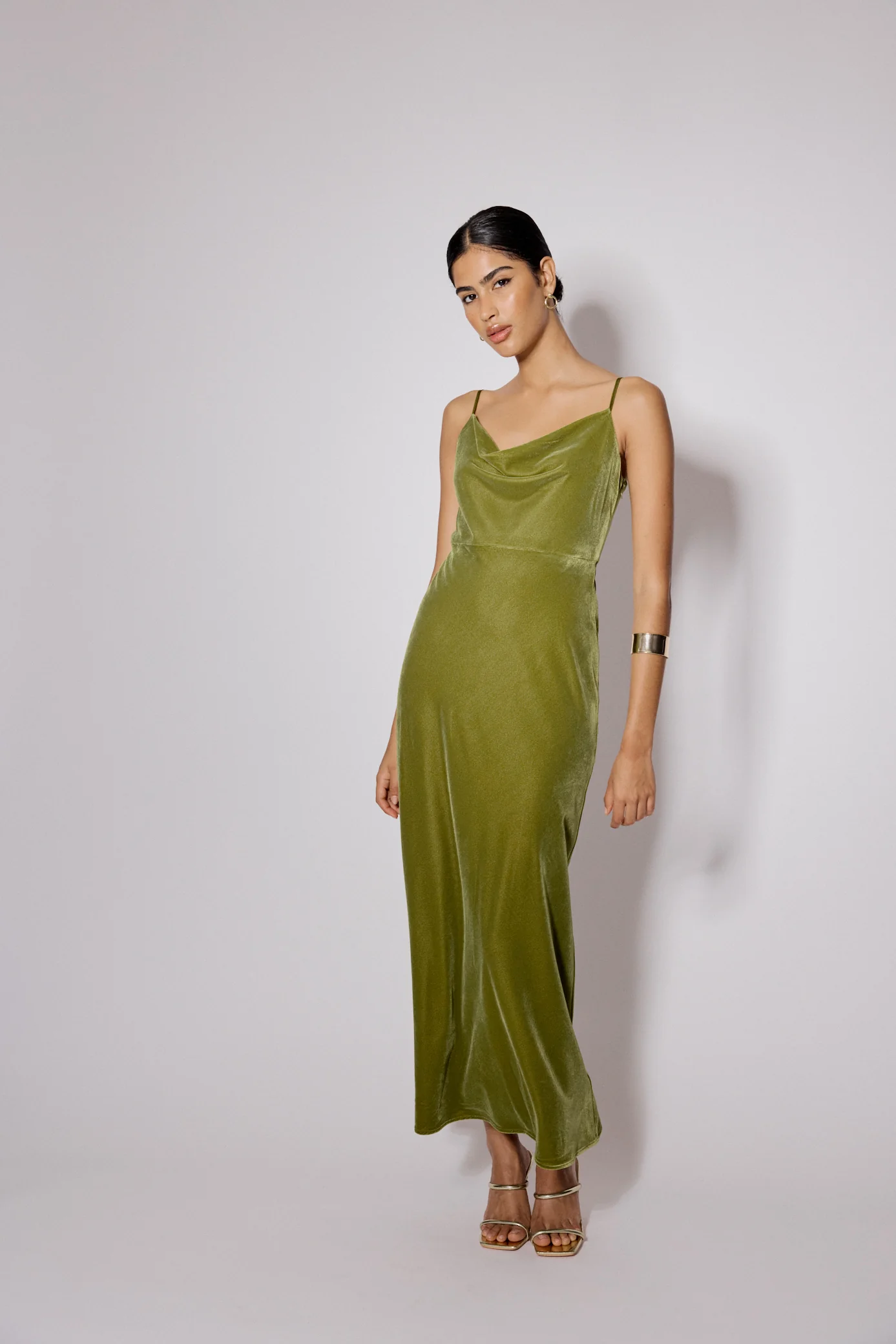 Green Velvet Trixie Midi Dress - Image 5