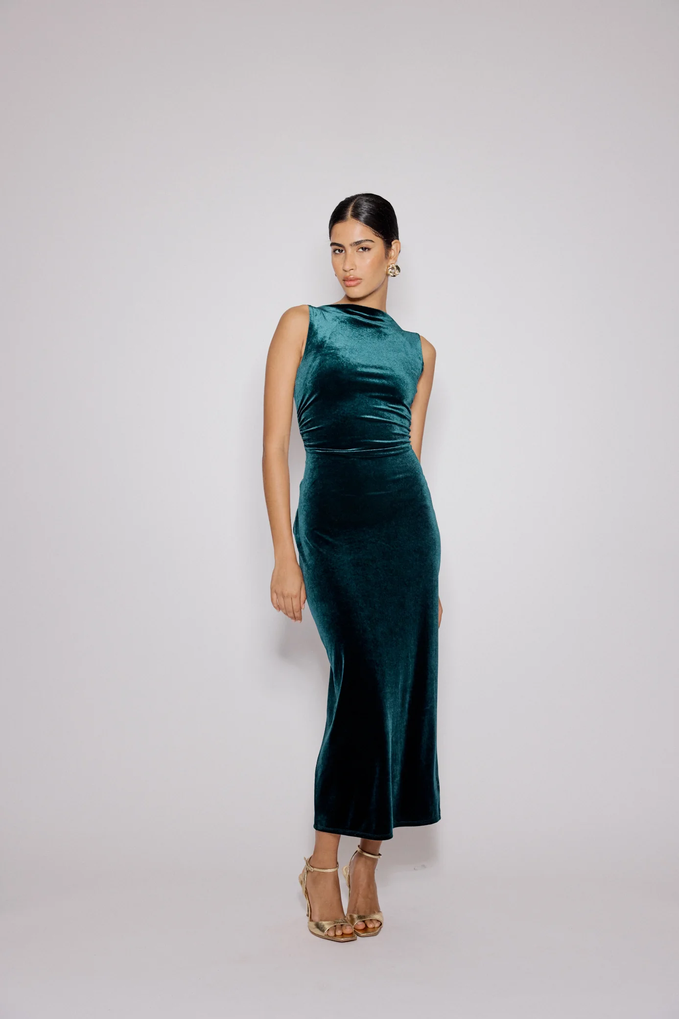 Green Velvet Margot Midi Dress - Image 4