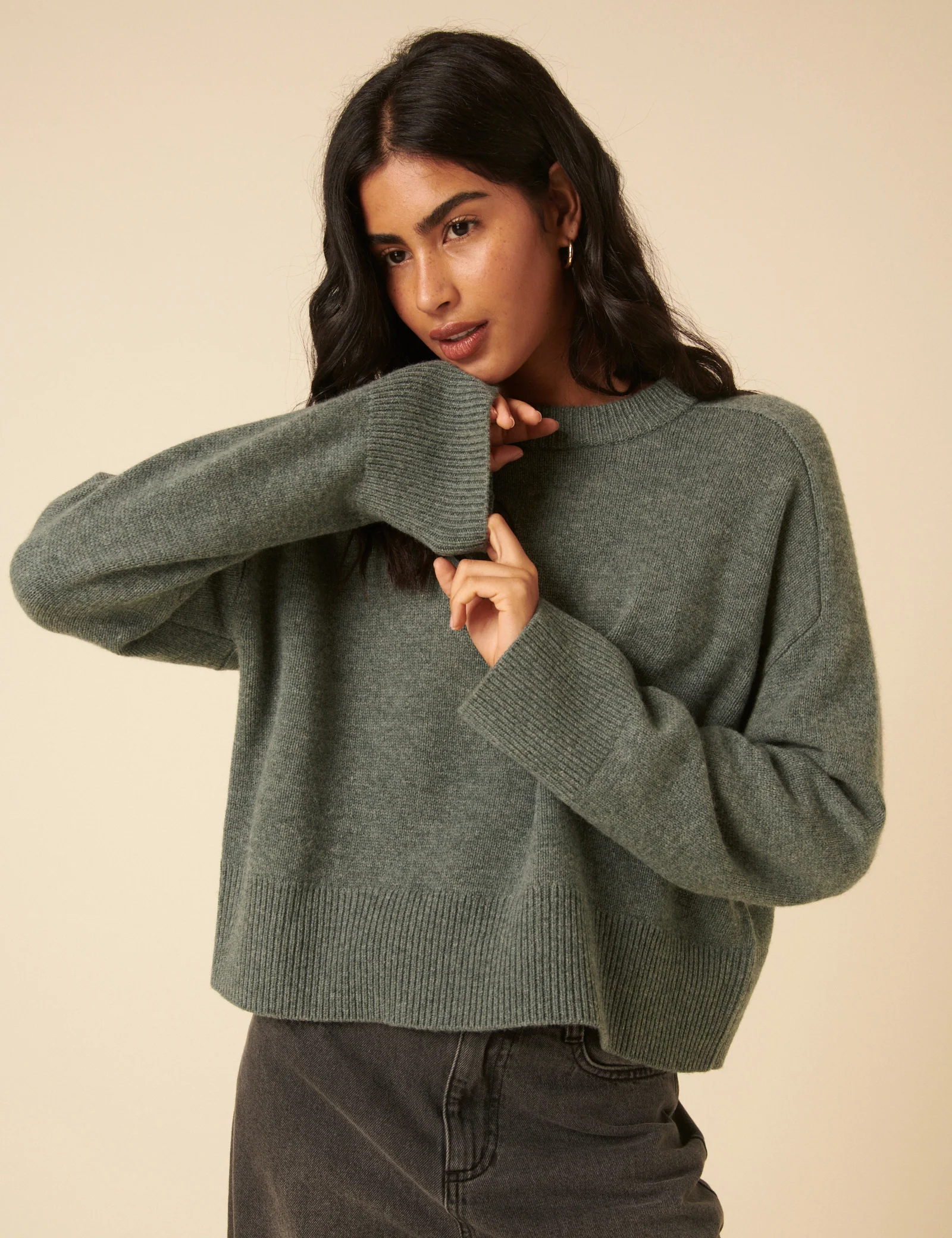 Green Wool Crew Neck Jumper - Image 5