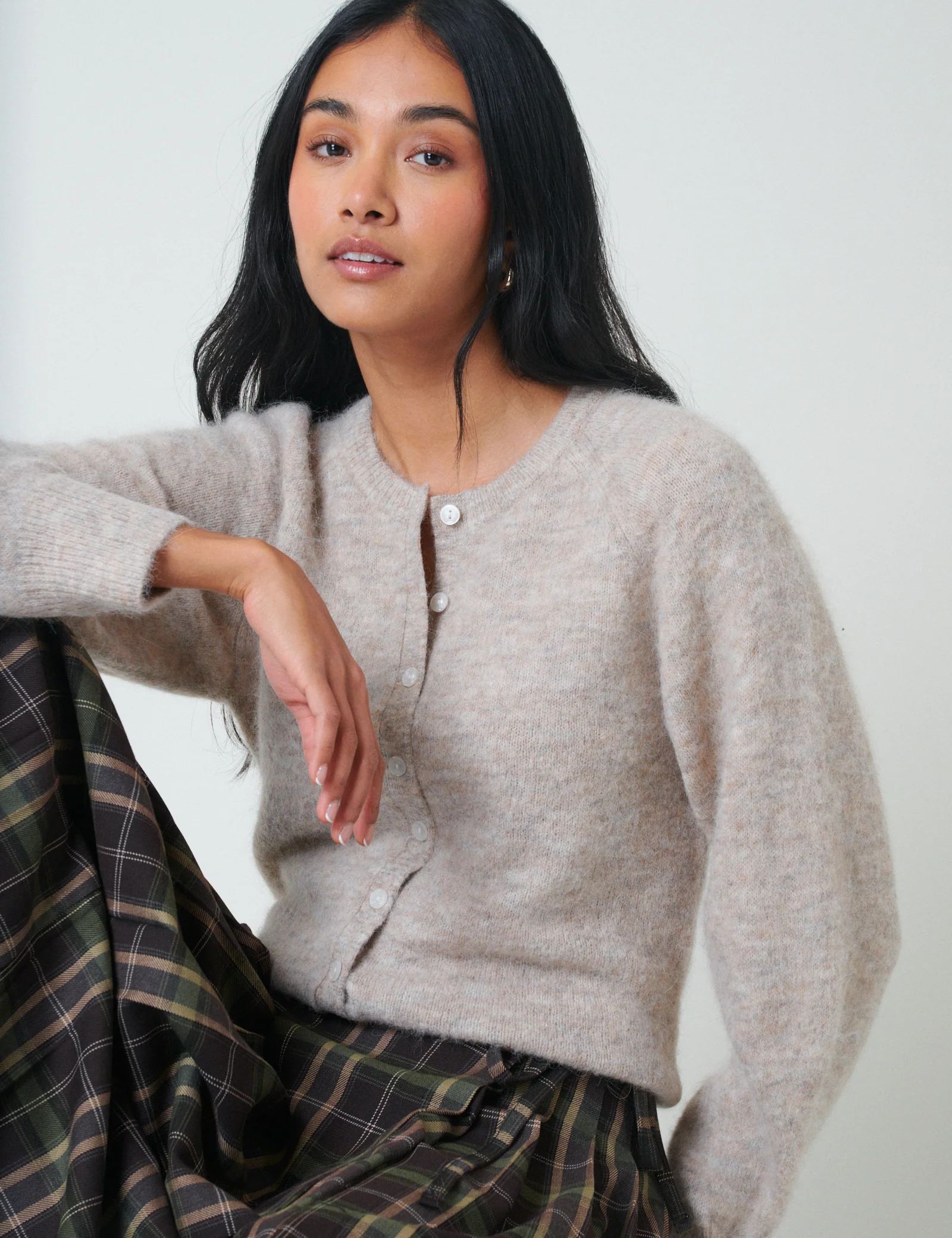 Beige Wool Blend Cardigan - Image 4