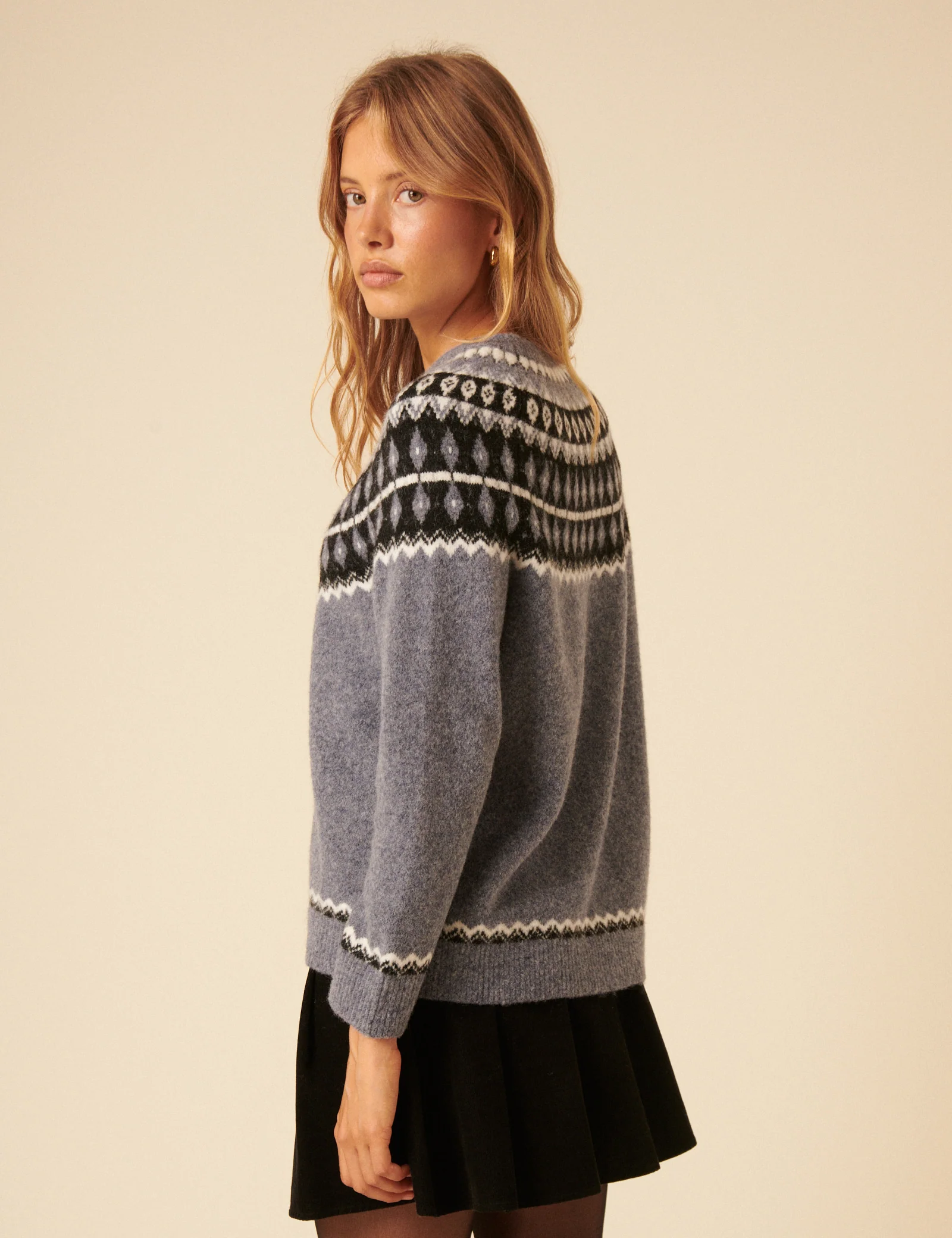 Blue Fair Isle Knitted Jumper - Image 4