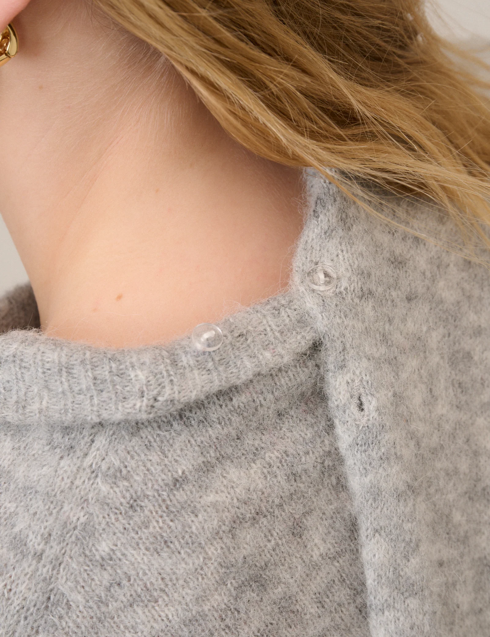 Grey Oversized Scarf Jumper - Image 5