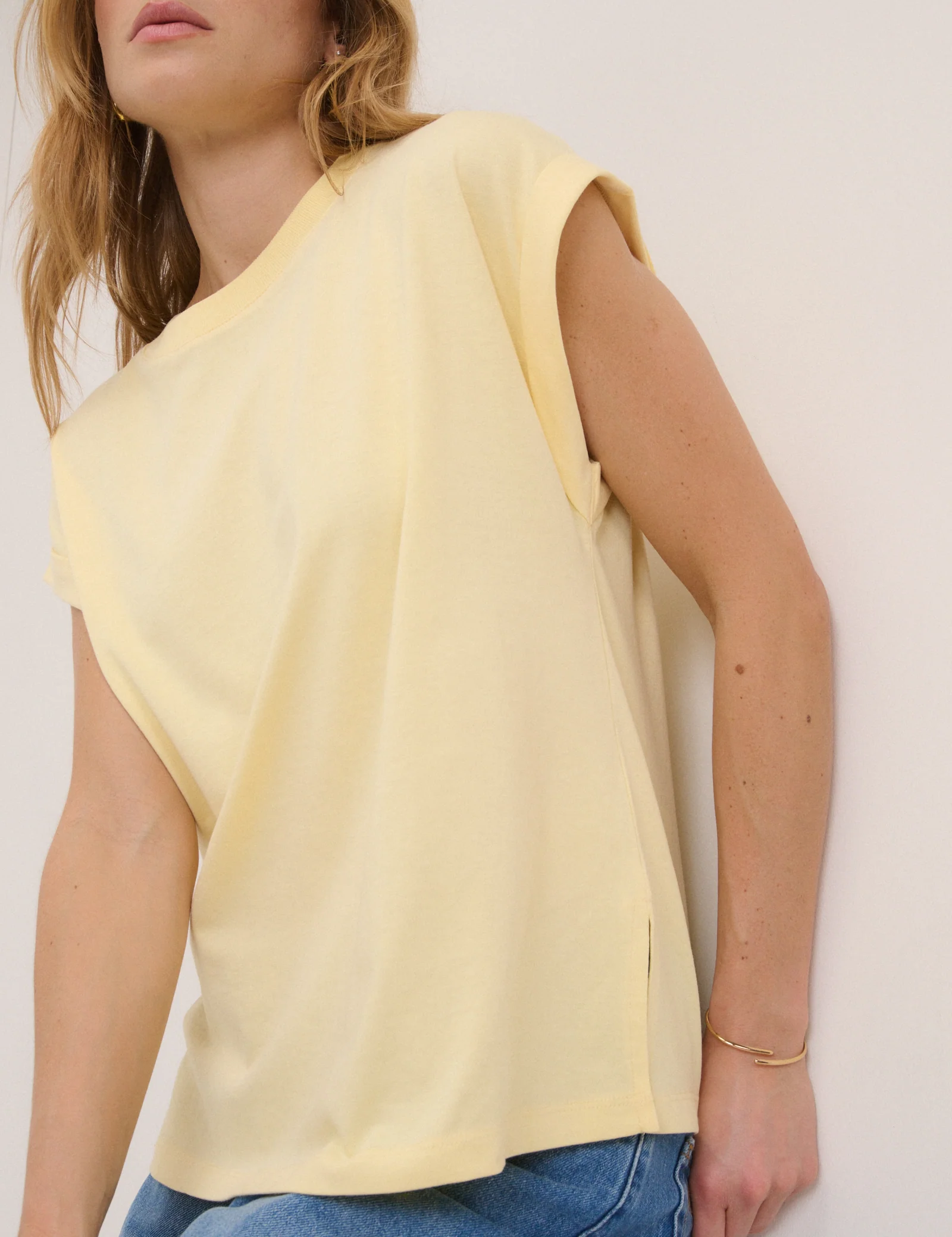 Yellow Cap Sleeve T-Shirt - Image 3