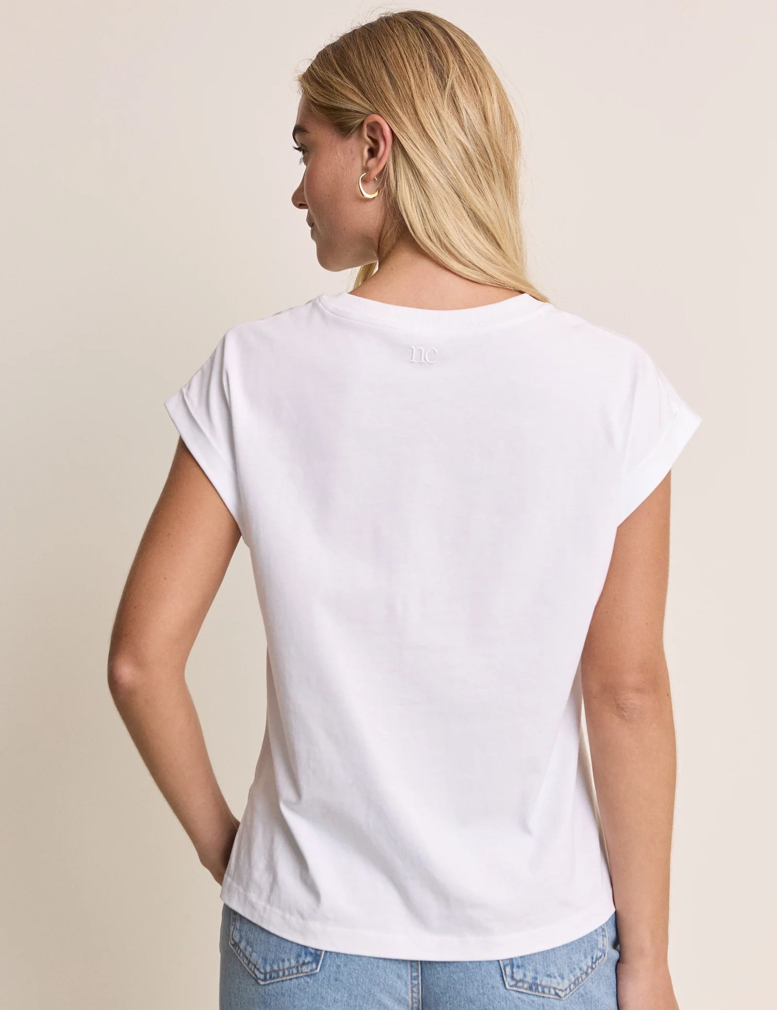 White Cap Sleeve T-Shirt - Image 5