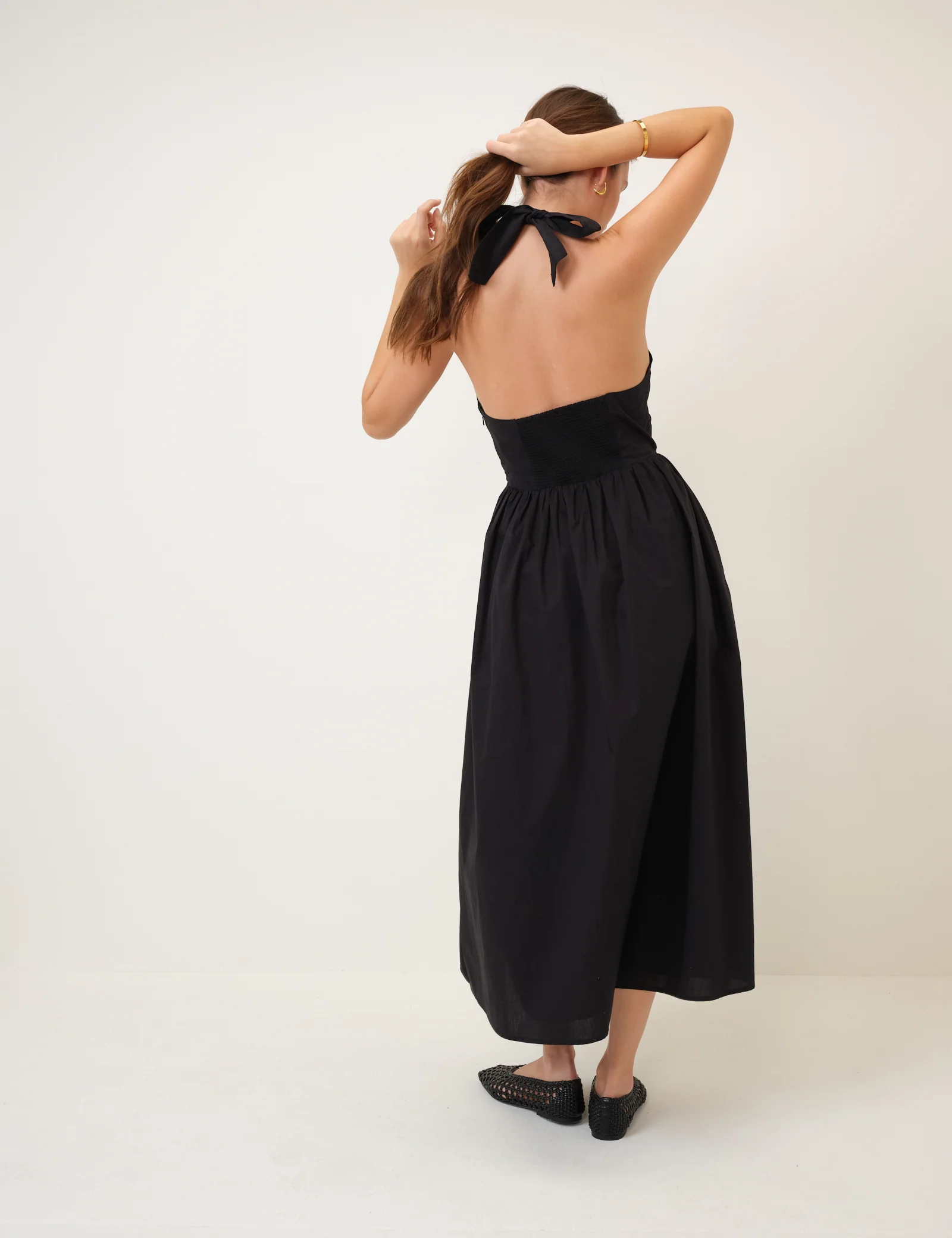 Black Halterneck Hallie Midi Dress - Image 4