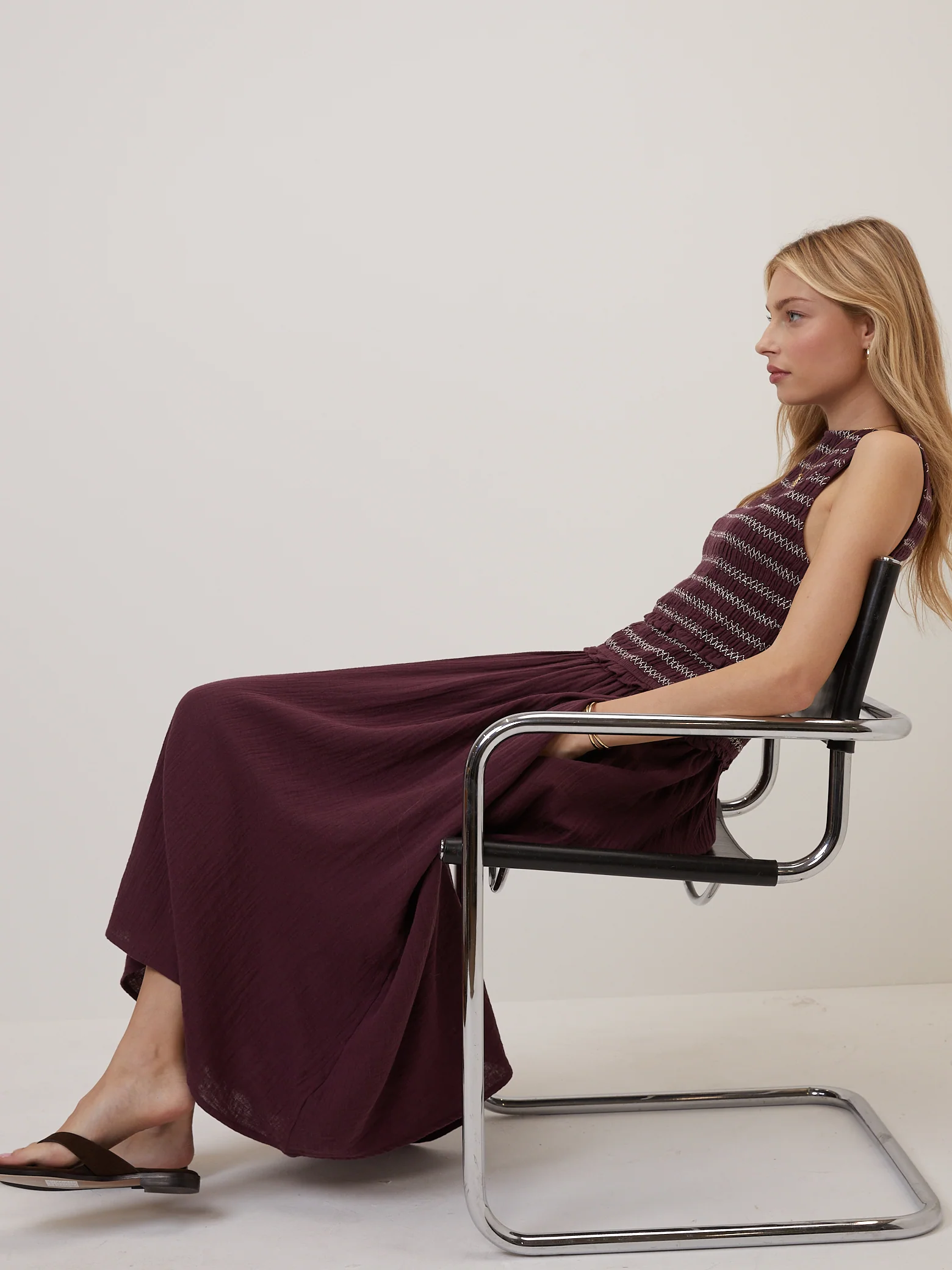 Purple Ruched Ingrid Midi Dress - Image 4