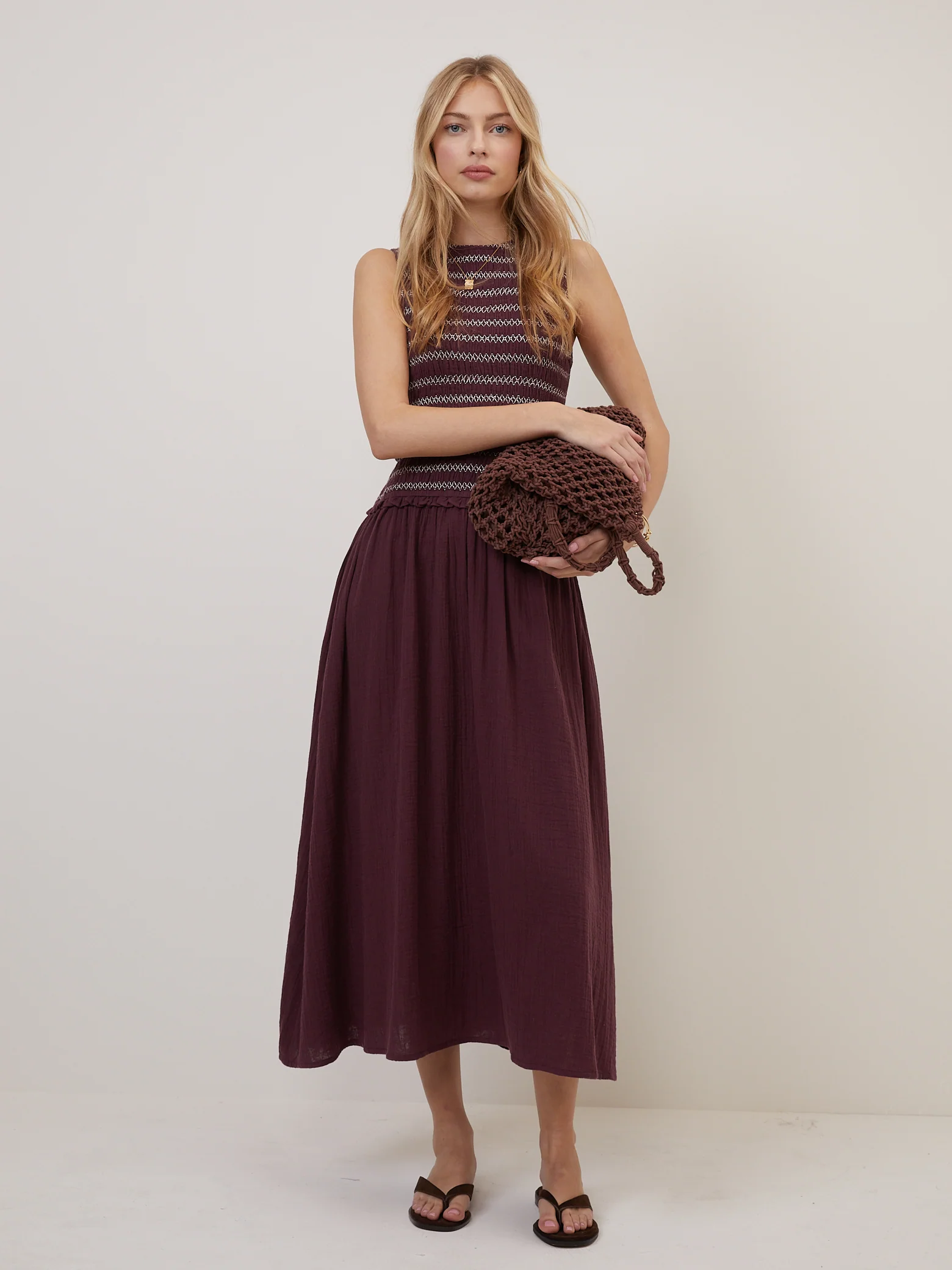 Purple Ruched Ingrid Midi Dress - Image 5