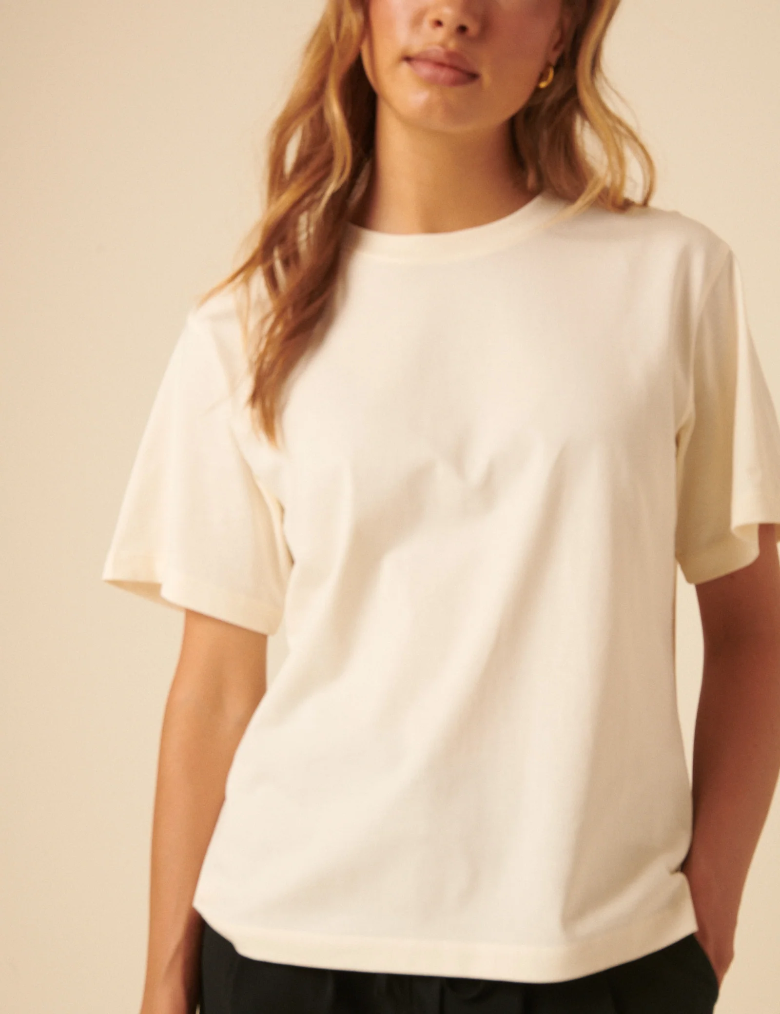 Ivory Boxy Fit T-Shirt - Image 3