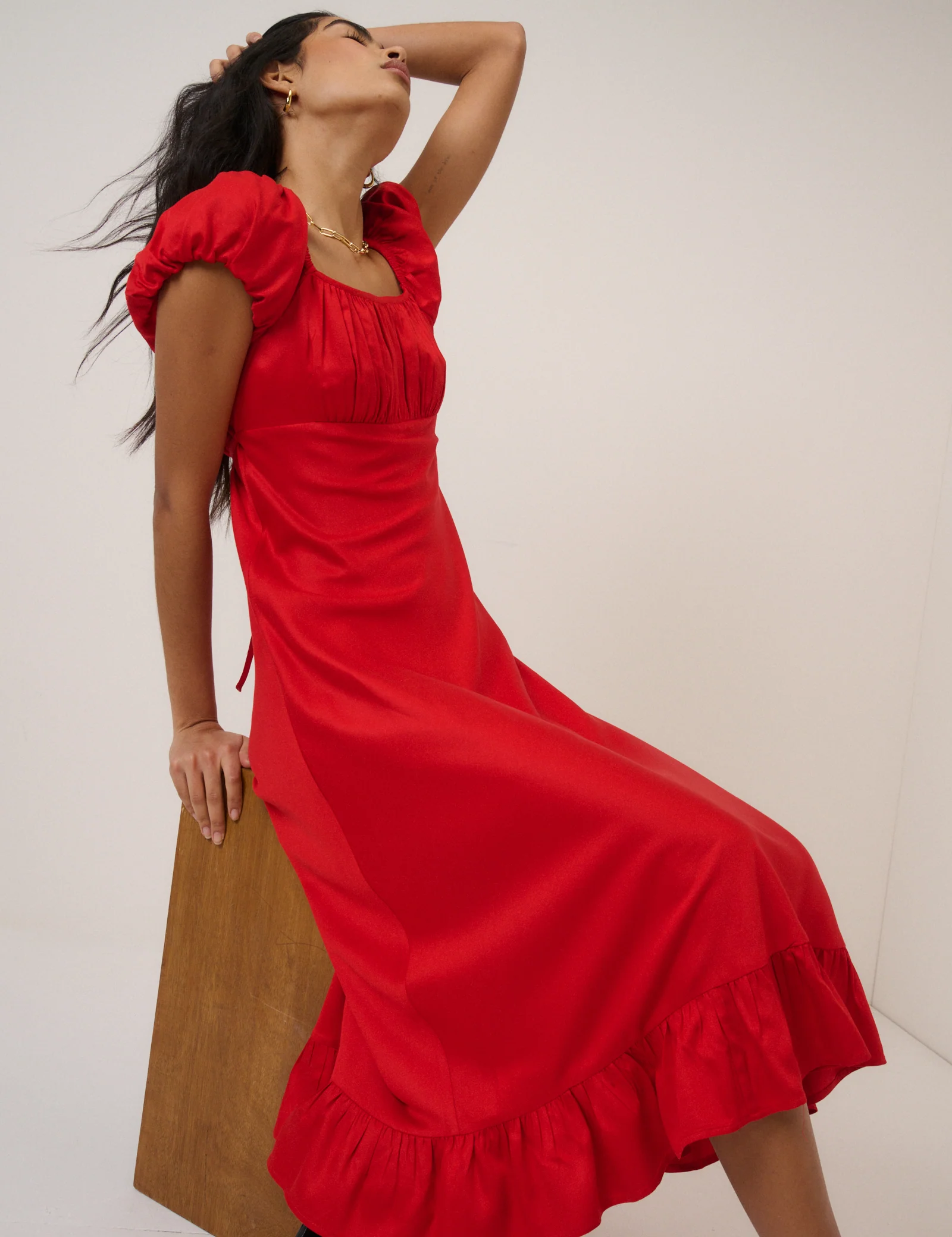 Red Jemima Midi Dress - Image 4