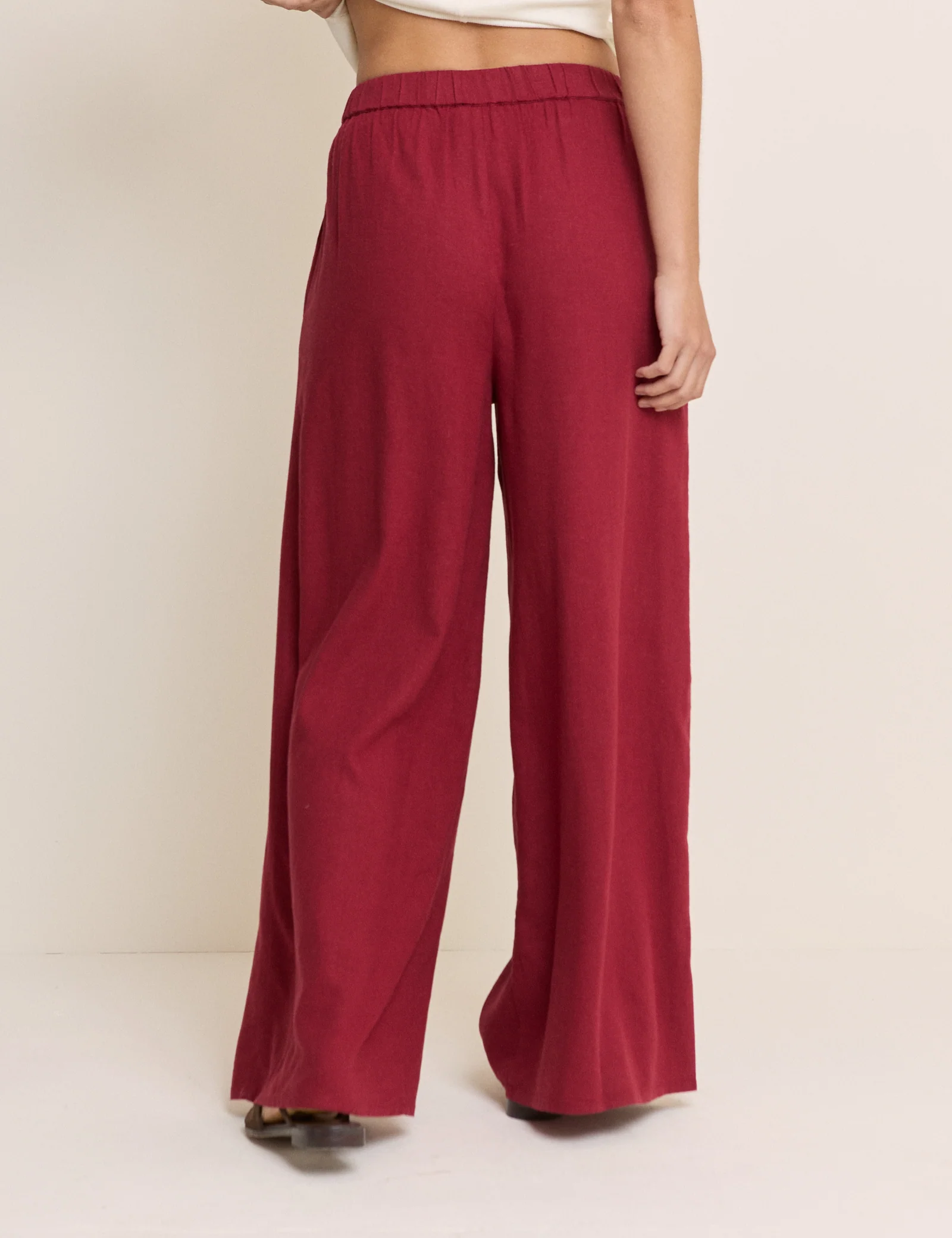 Red Wide Leg Jerrow Trousers - Image 5