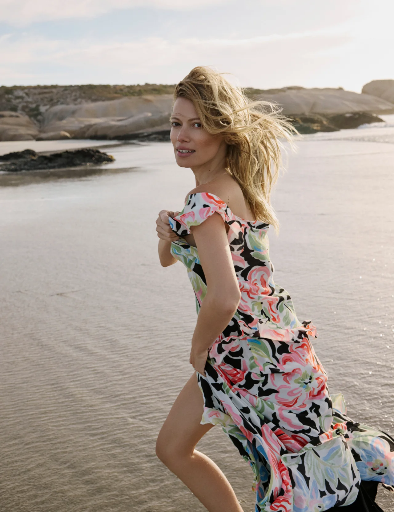 Black Floral Juniper Midi Dress - Image 2