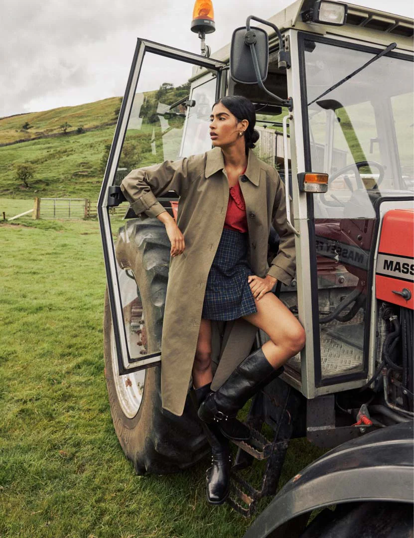 Khaki Oversized Single Breasted Trench Coat - Image 2