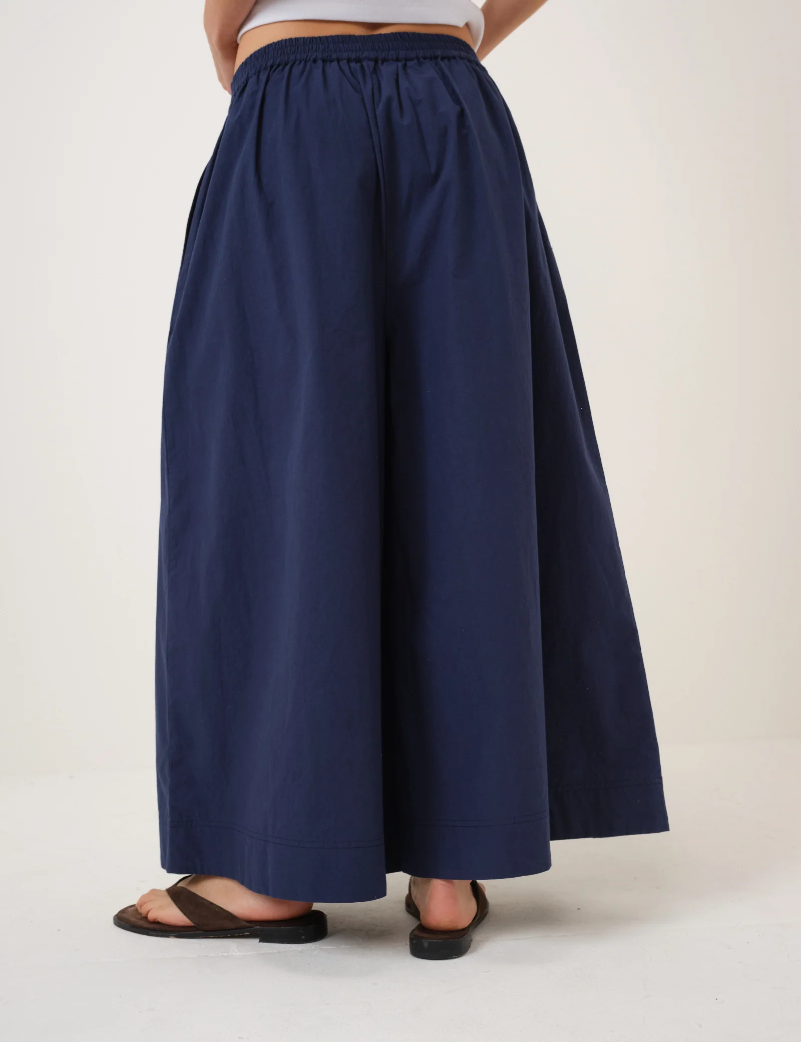 Navy Wide Leg Palazzo Culottes - Image 5