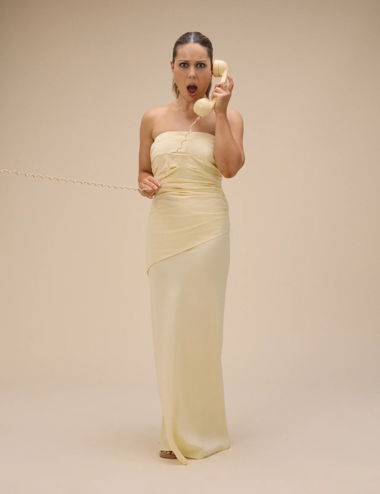 Butter Yellow Bandeau Kiva Midi Dress