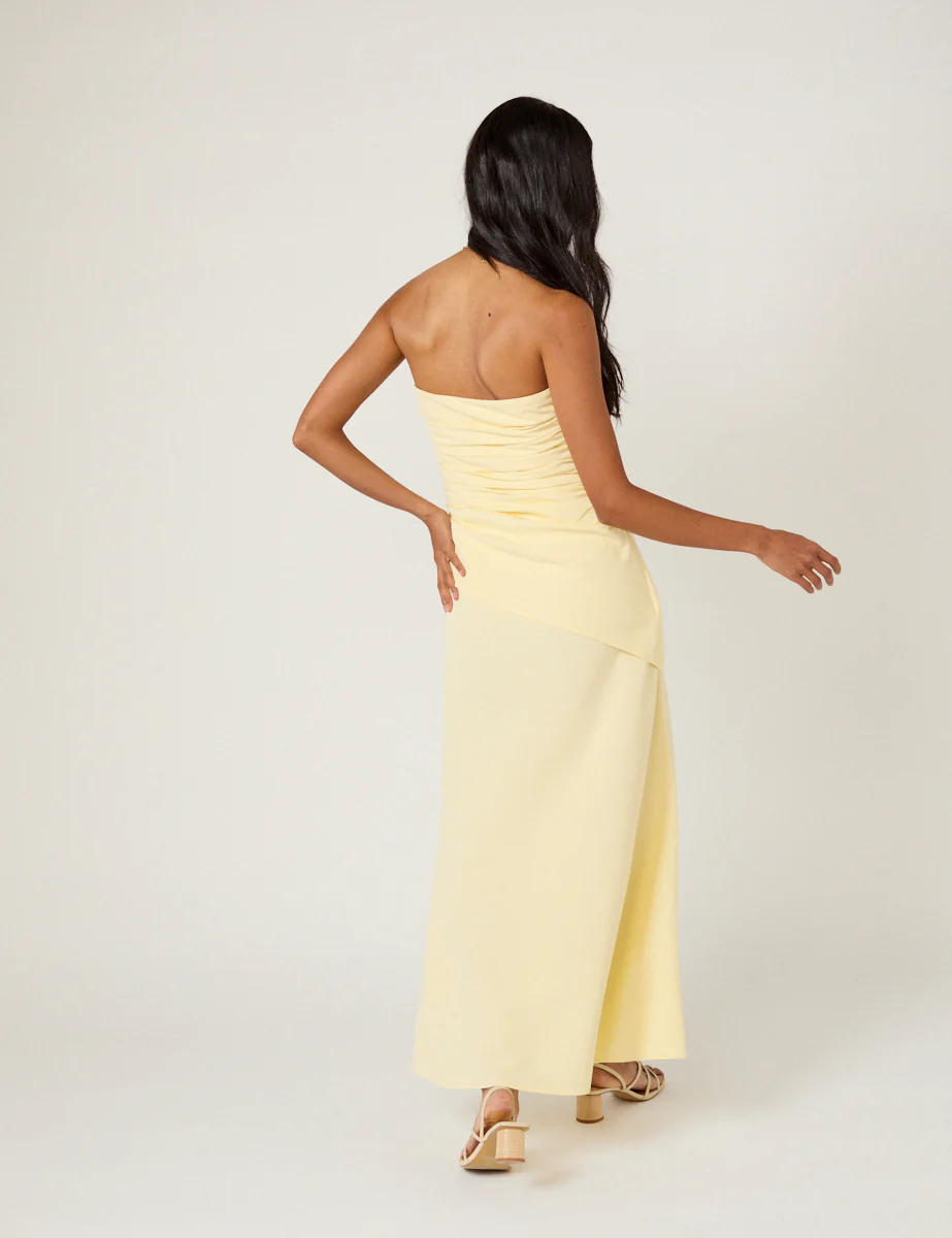 Butter Yellow Bandeau Kiva Midi Dress - Image 5