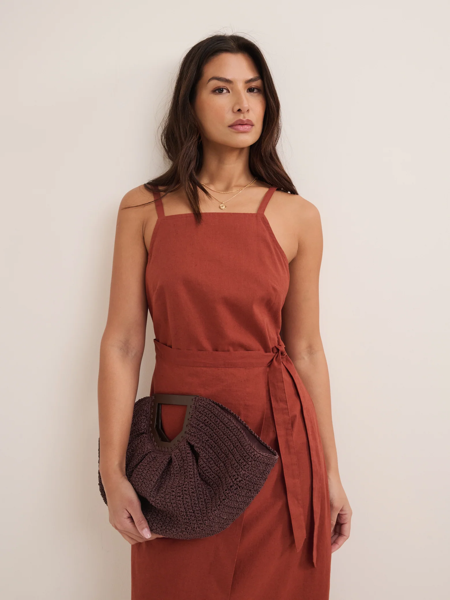 Rust Red Kourtney Midi Dress - Image 3