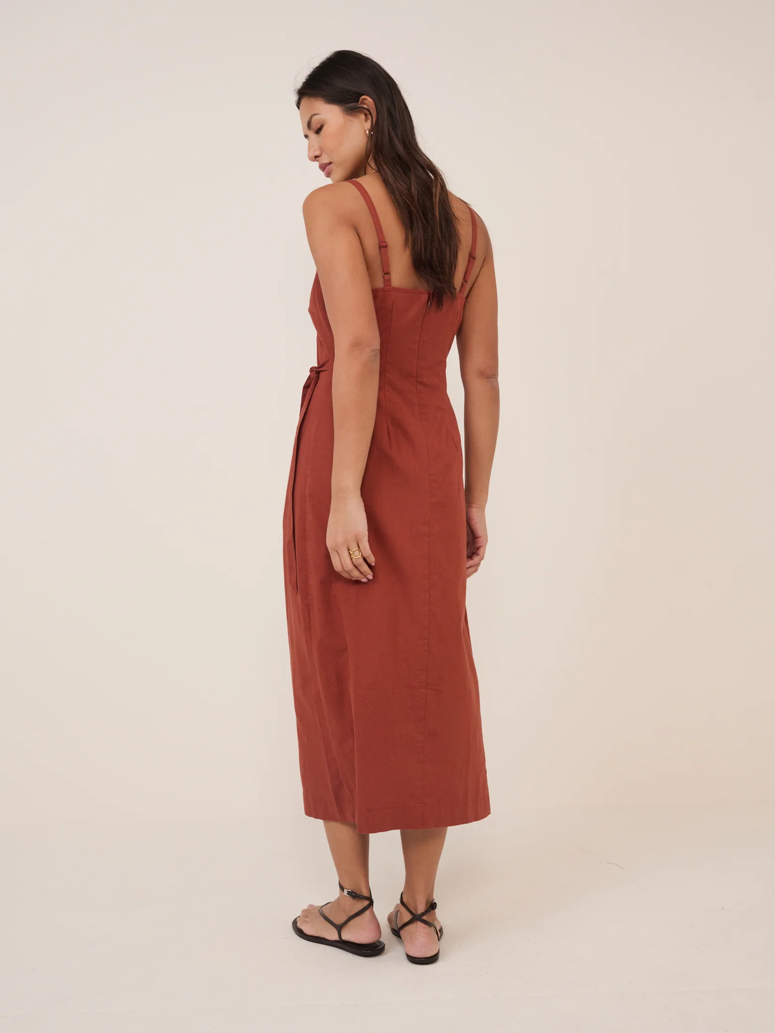 Rust Red Kourtney Midi Dress - Image 5