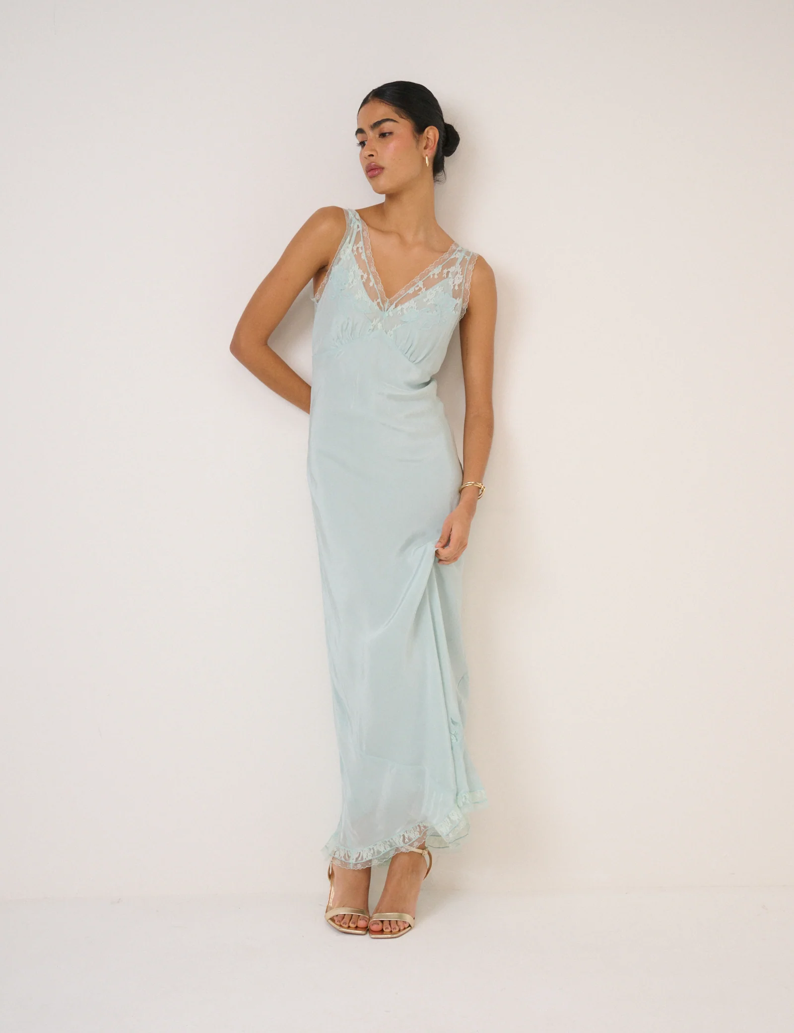 Blue Lace Lenora Midi Dress