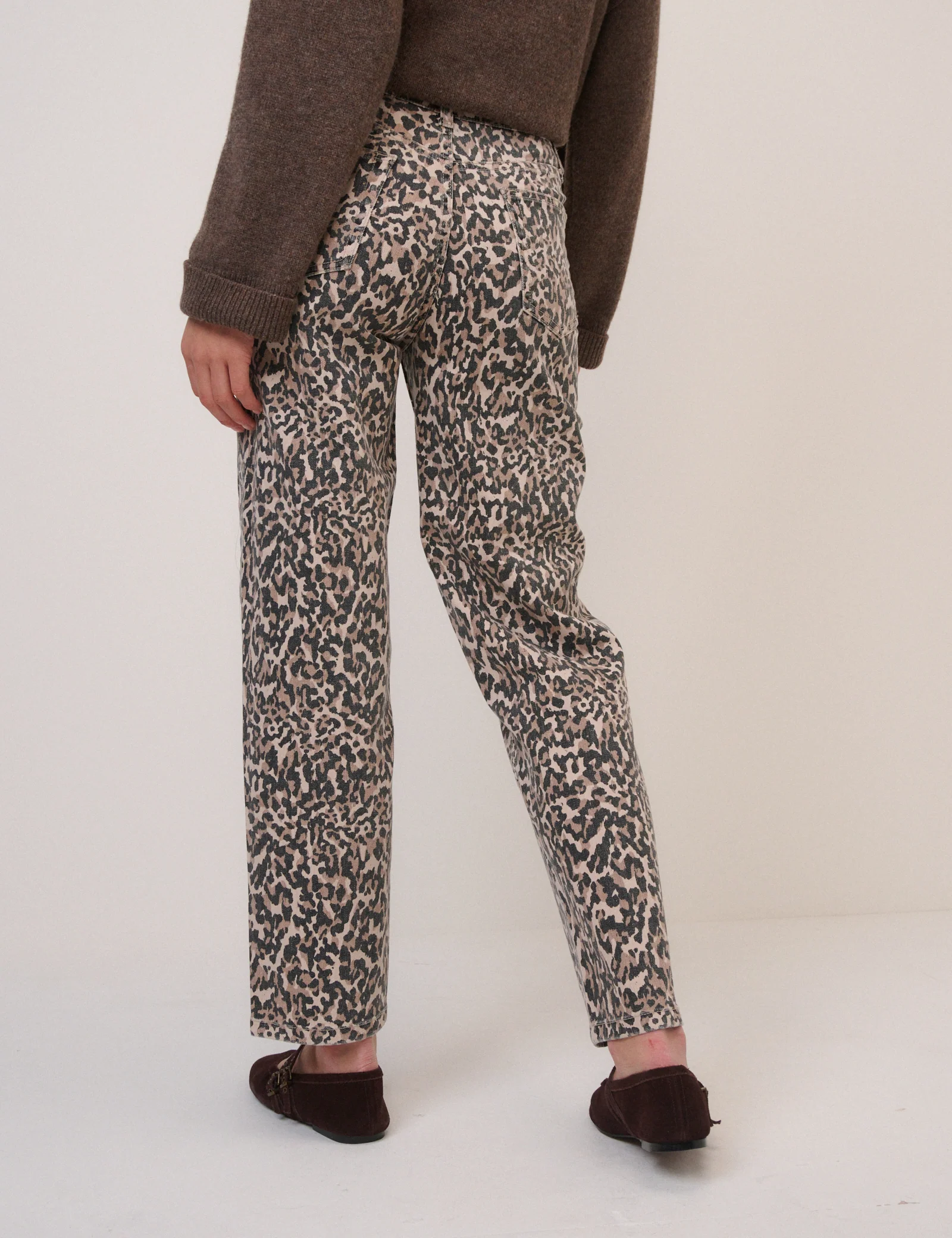 Leopard Print Mid Rise Camden Tapered Jeans - Image 5