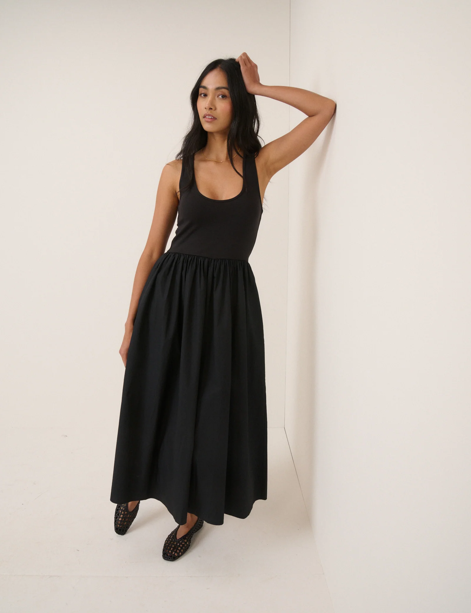 Black Racer Back Lexie Midi Dress - Image 3