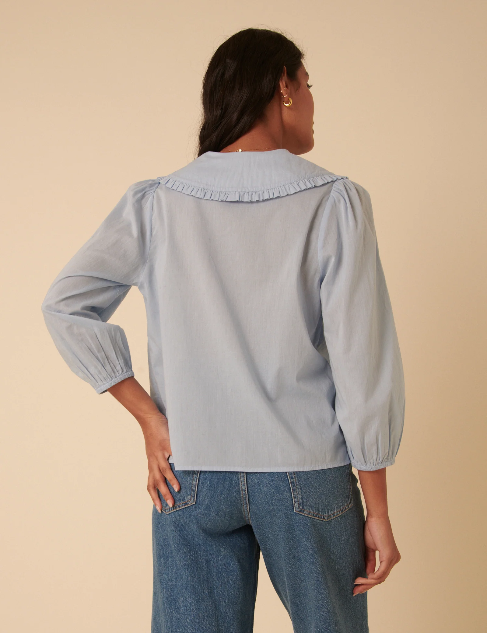 Light Blue Long Sleeve Emmie Blouse - Image 5