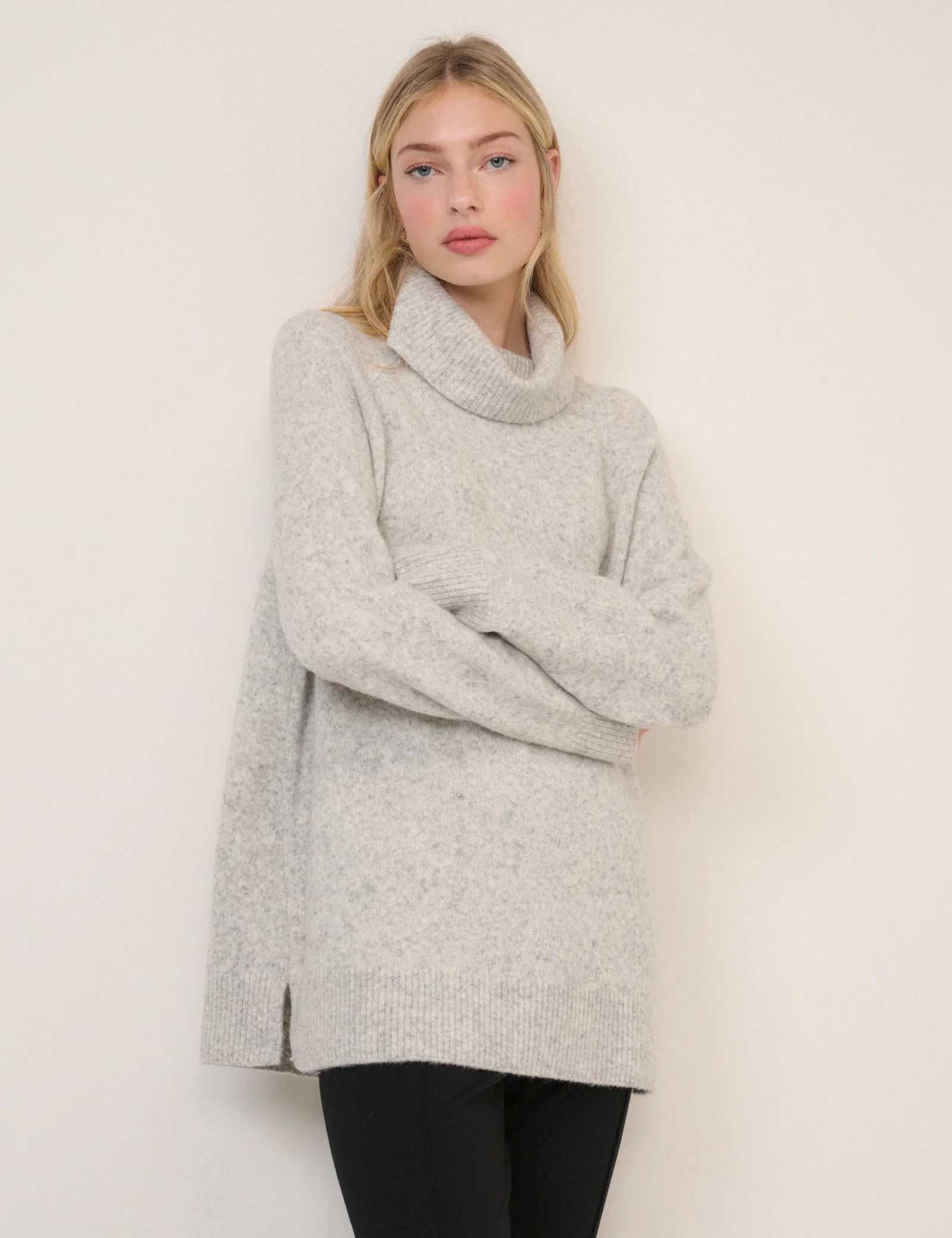 Grey Roll Neck Longline Jumper - Image 3