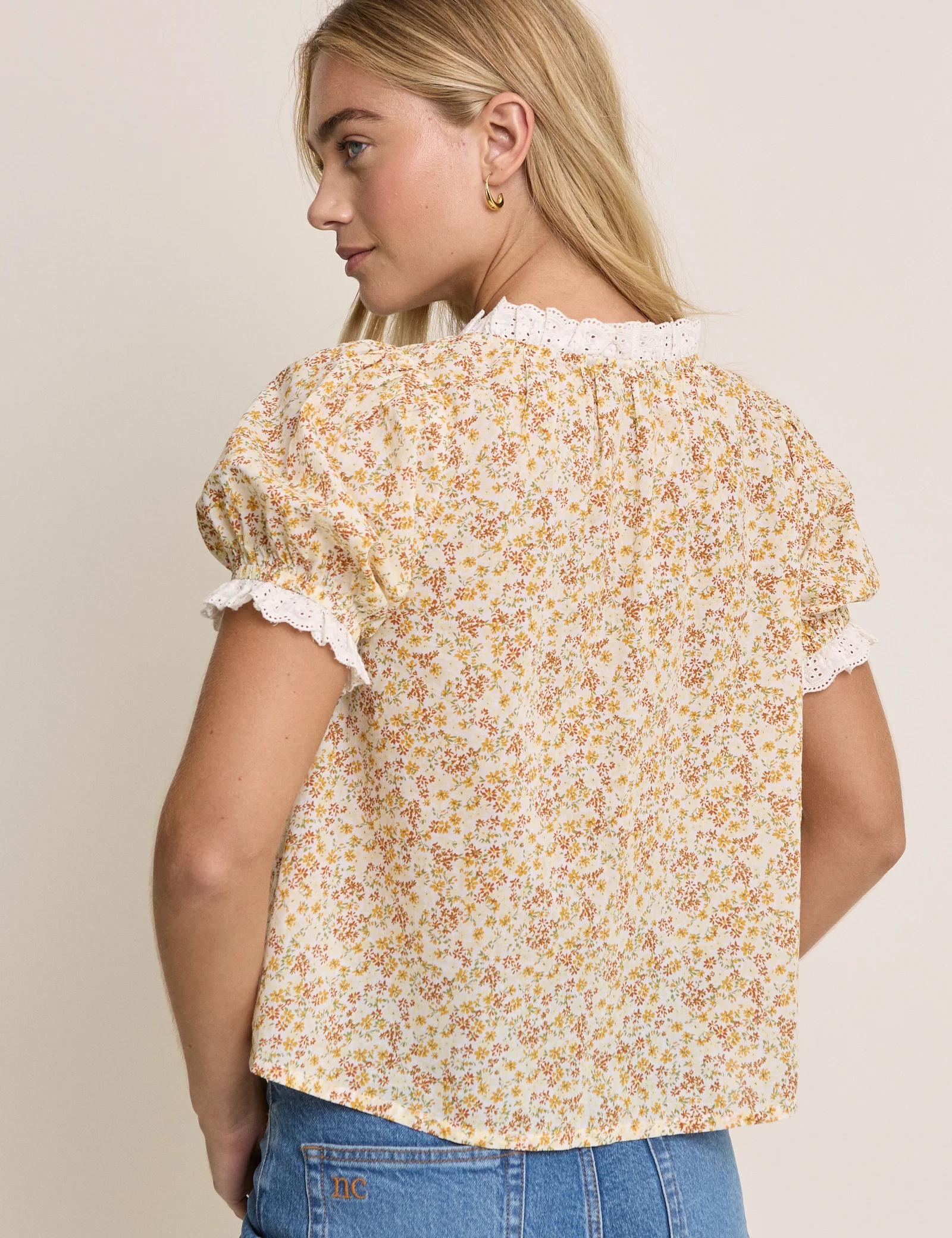 Yellow Ditsy Floral Blouse - Image 3