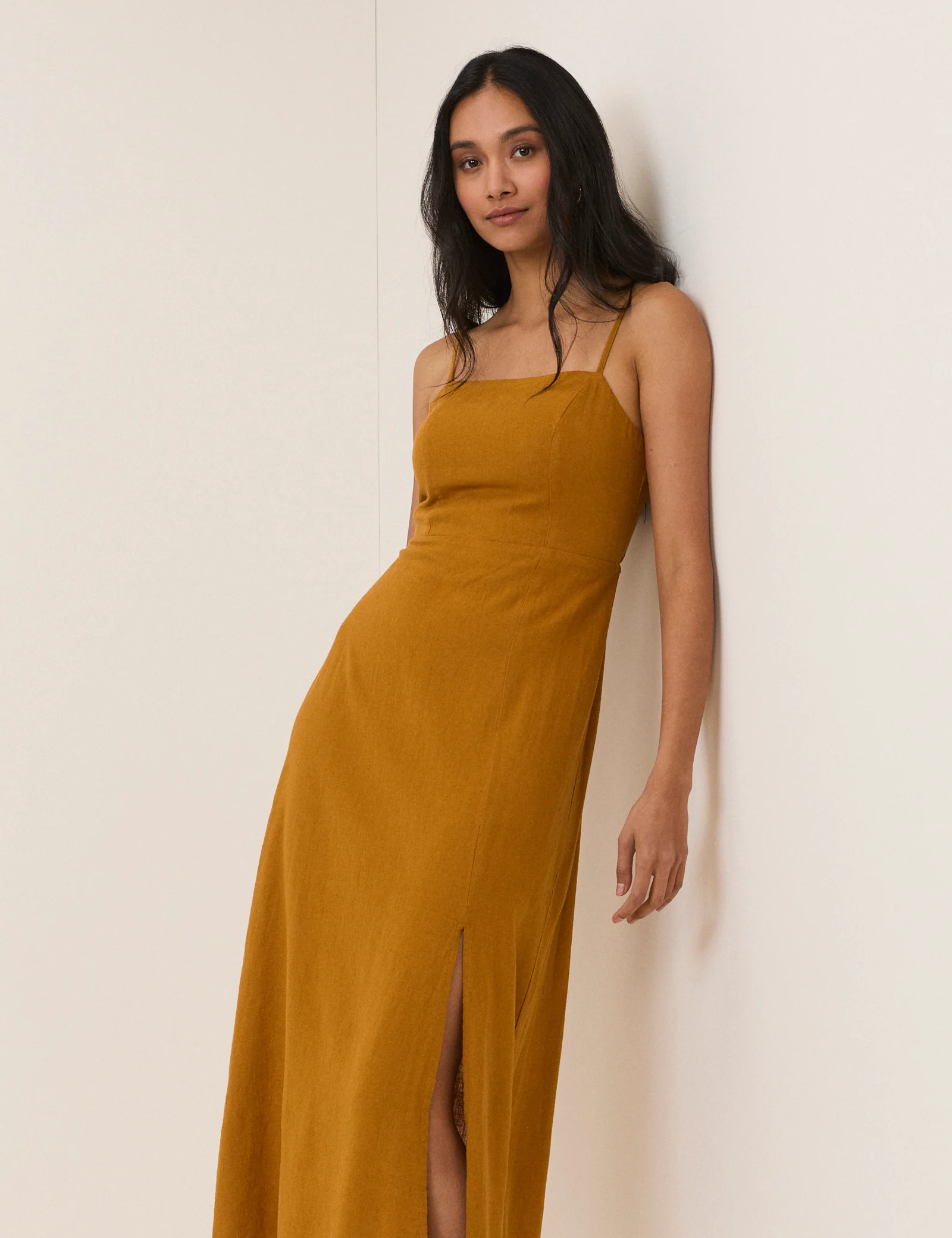 Mustard Yellow Maddy Midi Dress - Image 4