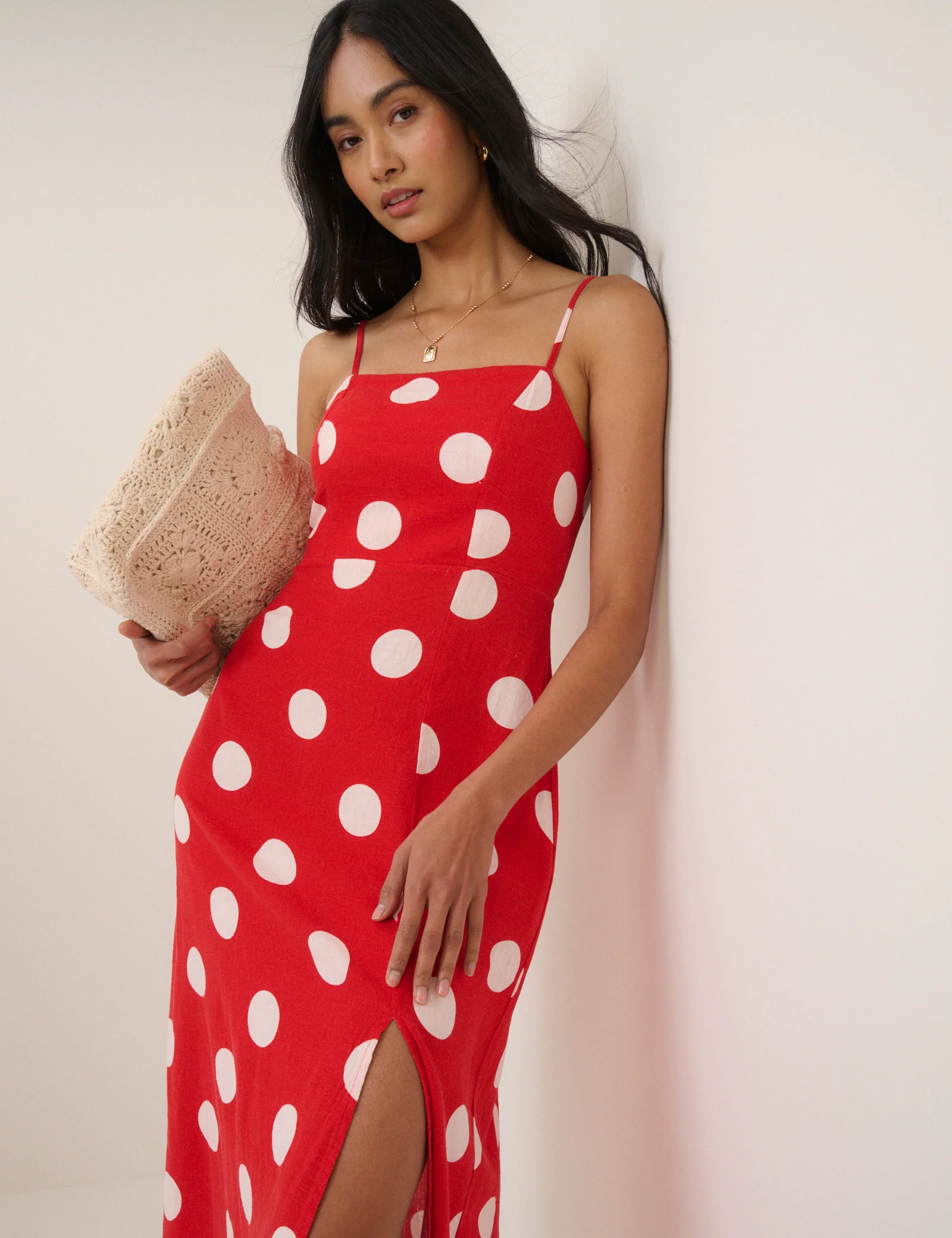 Red Polka Dot Maddy Midi Dress - Image 4
