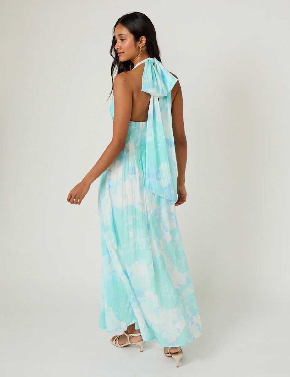 Blue Printed Marceline Midi Dress - Image 2
