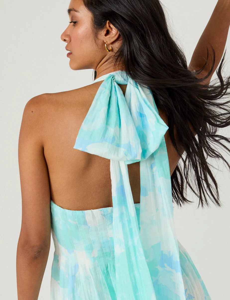 Blue Printed Marceline Midi Dress - Image 5