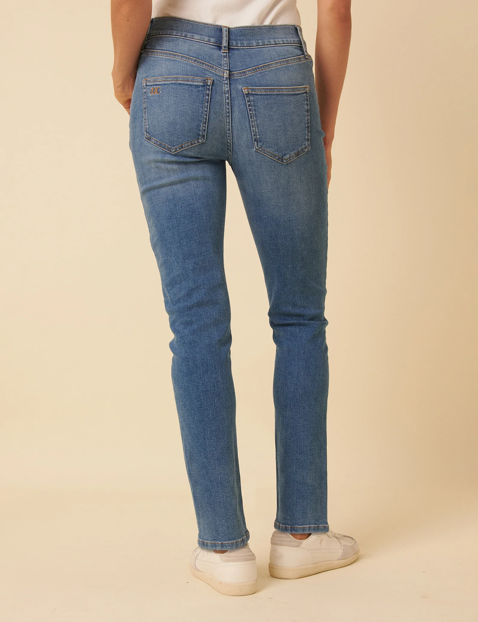Blue Mid Rise Chelsea Skinny Jeans - Image 6