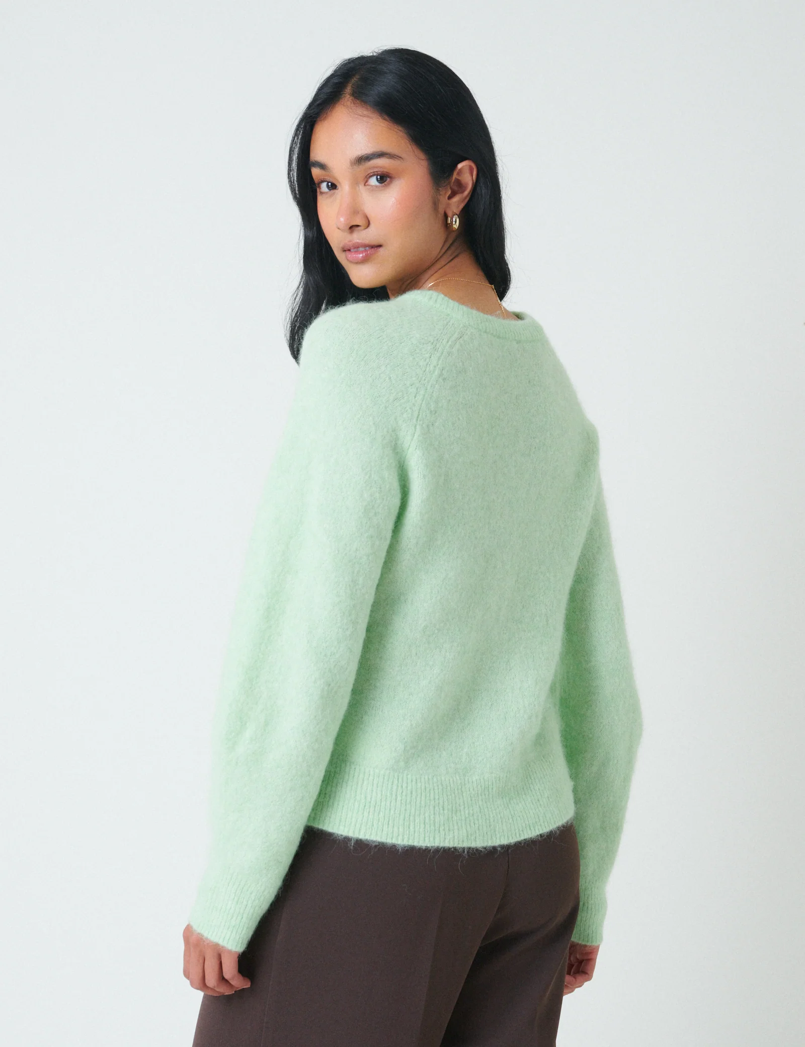 Green Wool Blend Cardigan - Image 4